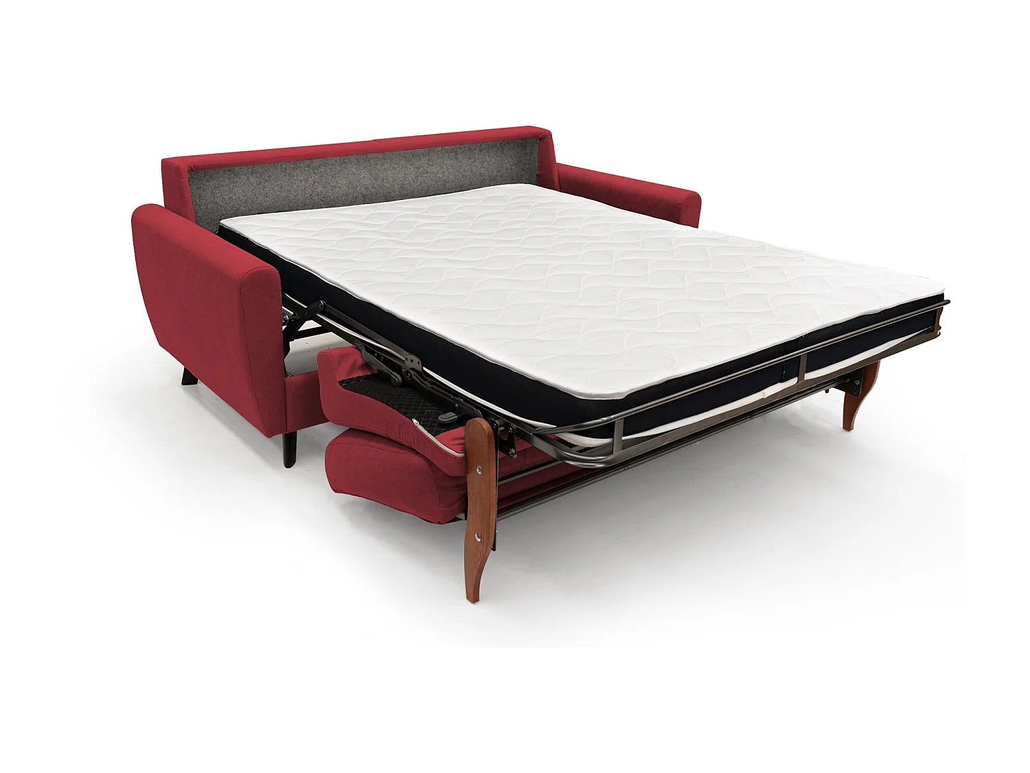Callisto Sofá cama convertible de tela suave e impermeable 168 cm (mat. 120x197) Rojo