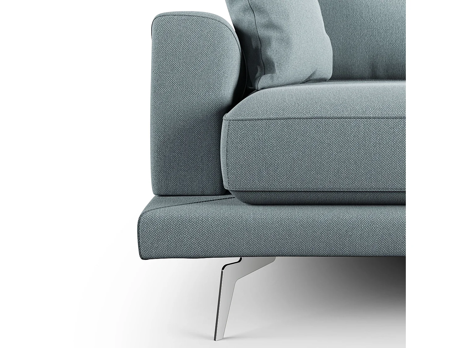 Dorian modernes Sofa aus weichem, schmutzabweisendem Stoff T05 178 cm baby blau