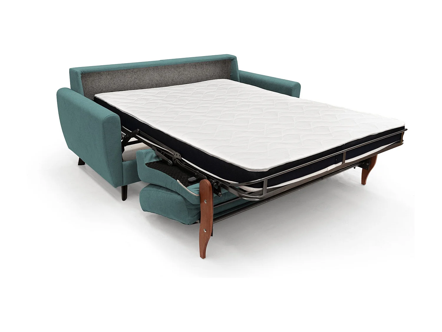 Callisto Sofá cama convertible de tela suave e impermeable 208 cm (mat. 160x197) Azul Petróleo