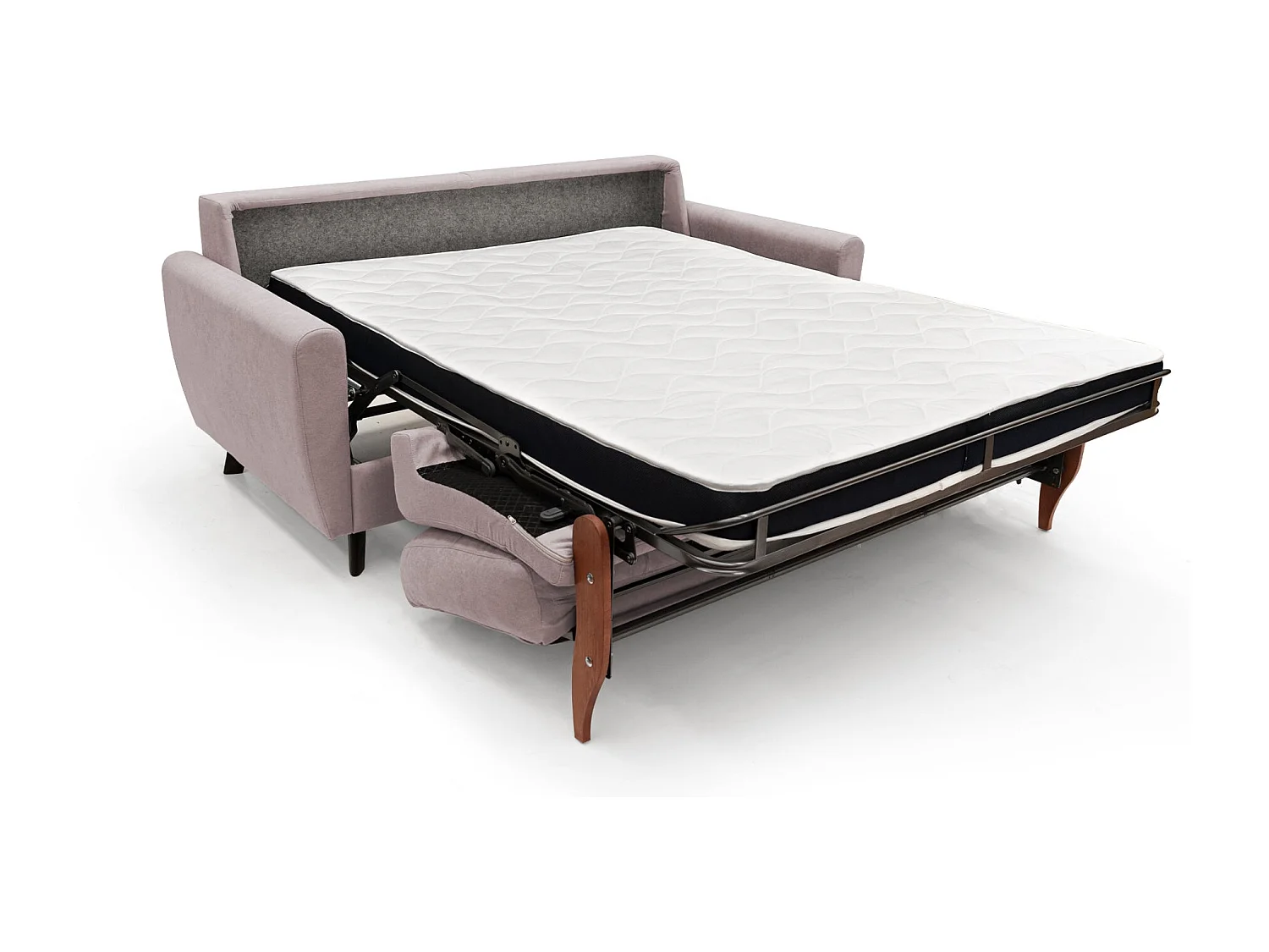 Callisto Canapé lit convertible en tissu doux imperméable T02 208 cm (mat. 160x197) rose