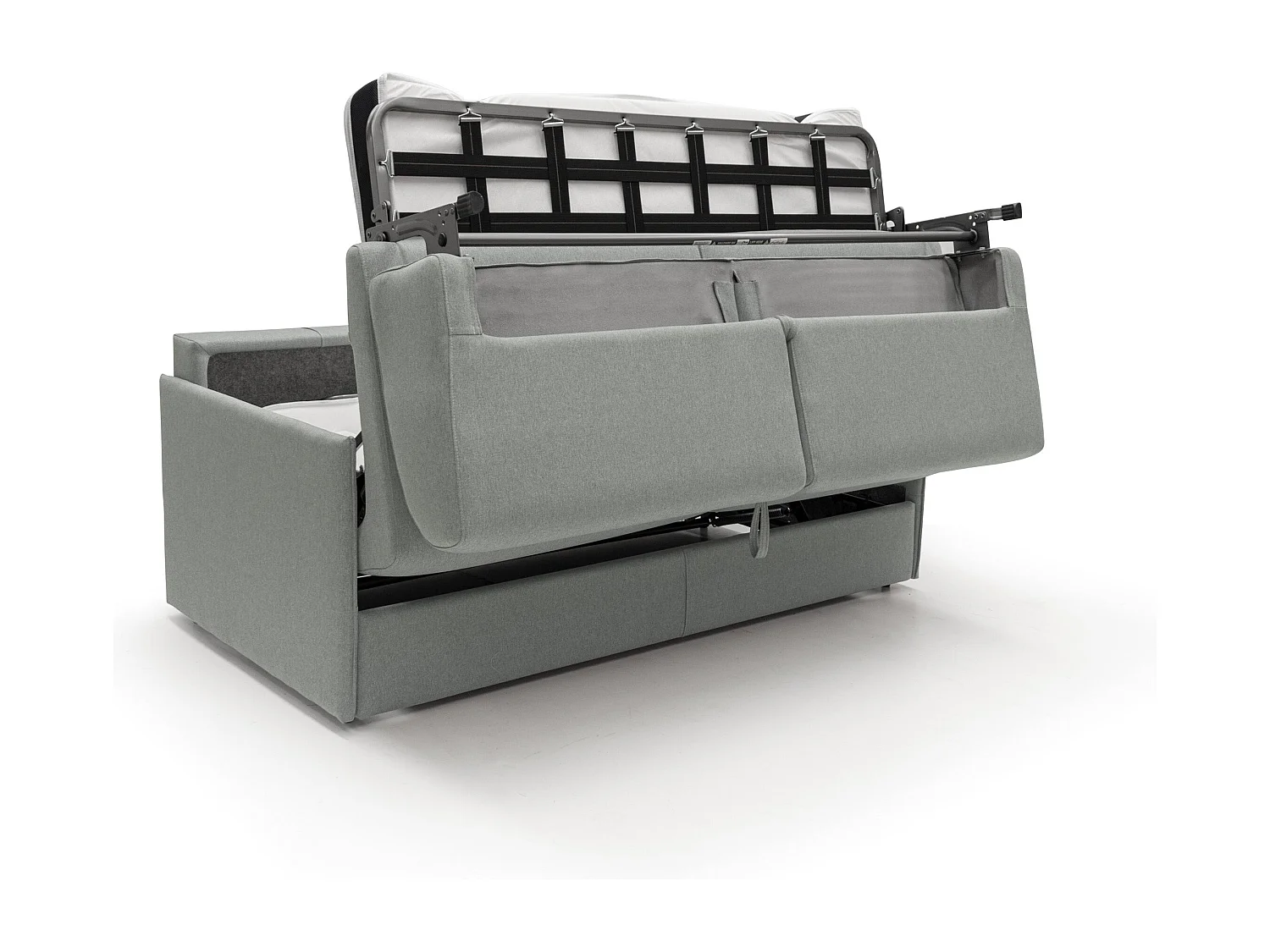 Evans Sofá cama convertible en tela impermeable 149 cm (mat. 120x197) Gris
