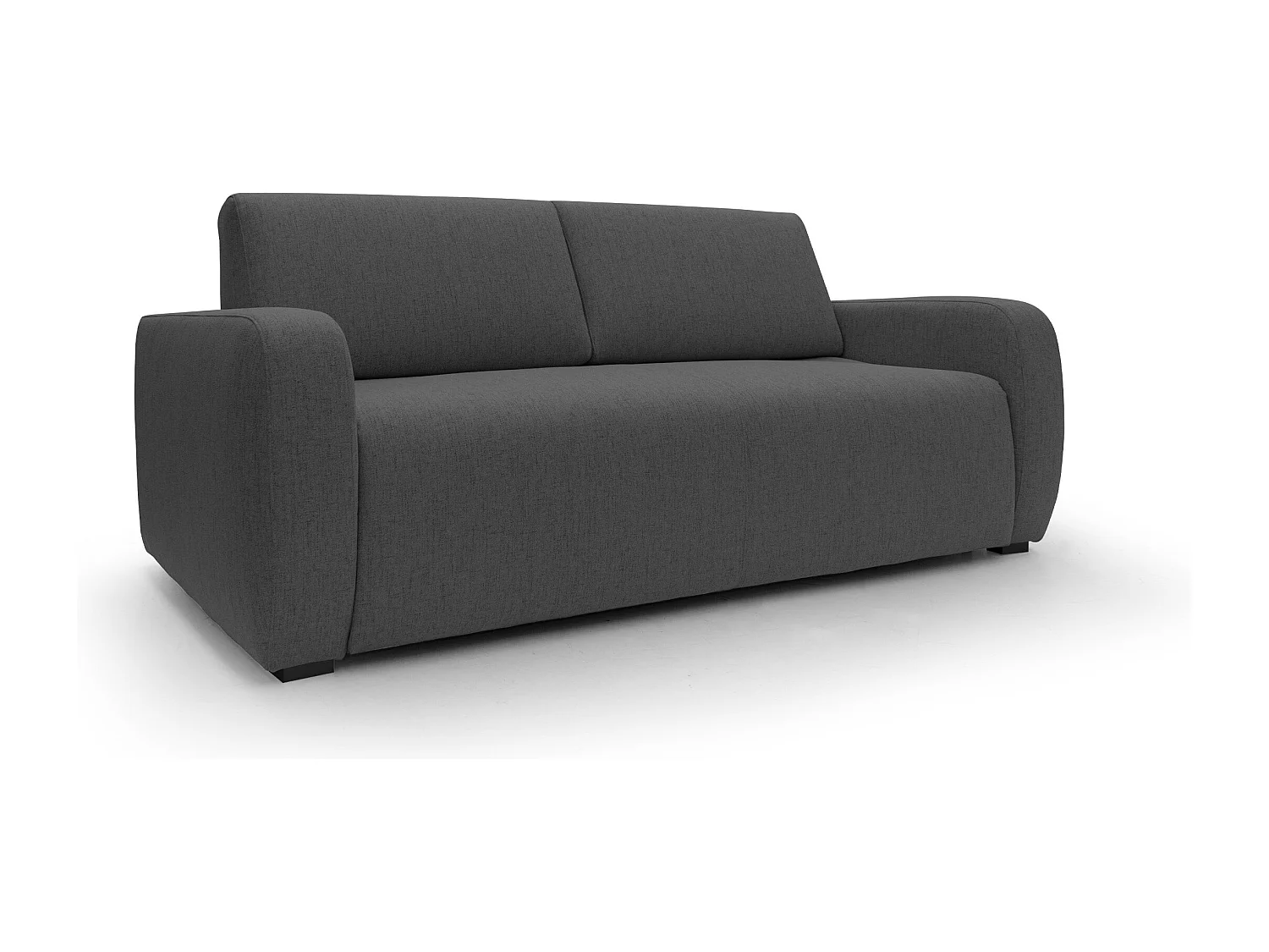 Duna Sofá cama convertible con colchón de 20 cm de tela suave flameada e impermeable 215 cm (mat. 160x197) Antracita