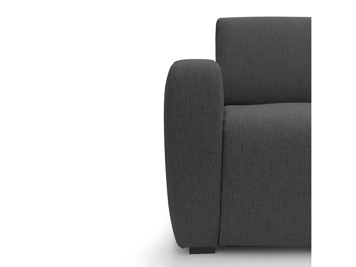 Duna Sofá cama convertible con colchón de 20 cm de tela suave flameada e impermeable 215 cm (mat. 160x197) Antracita