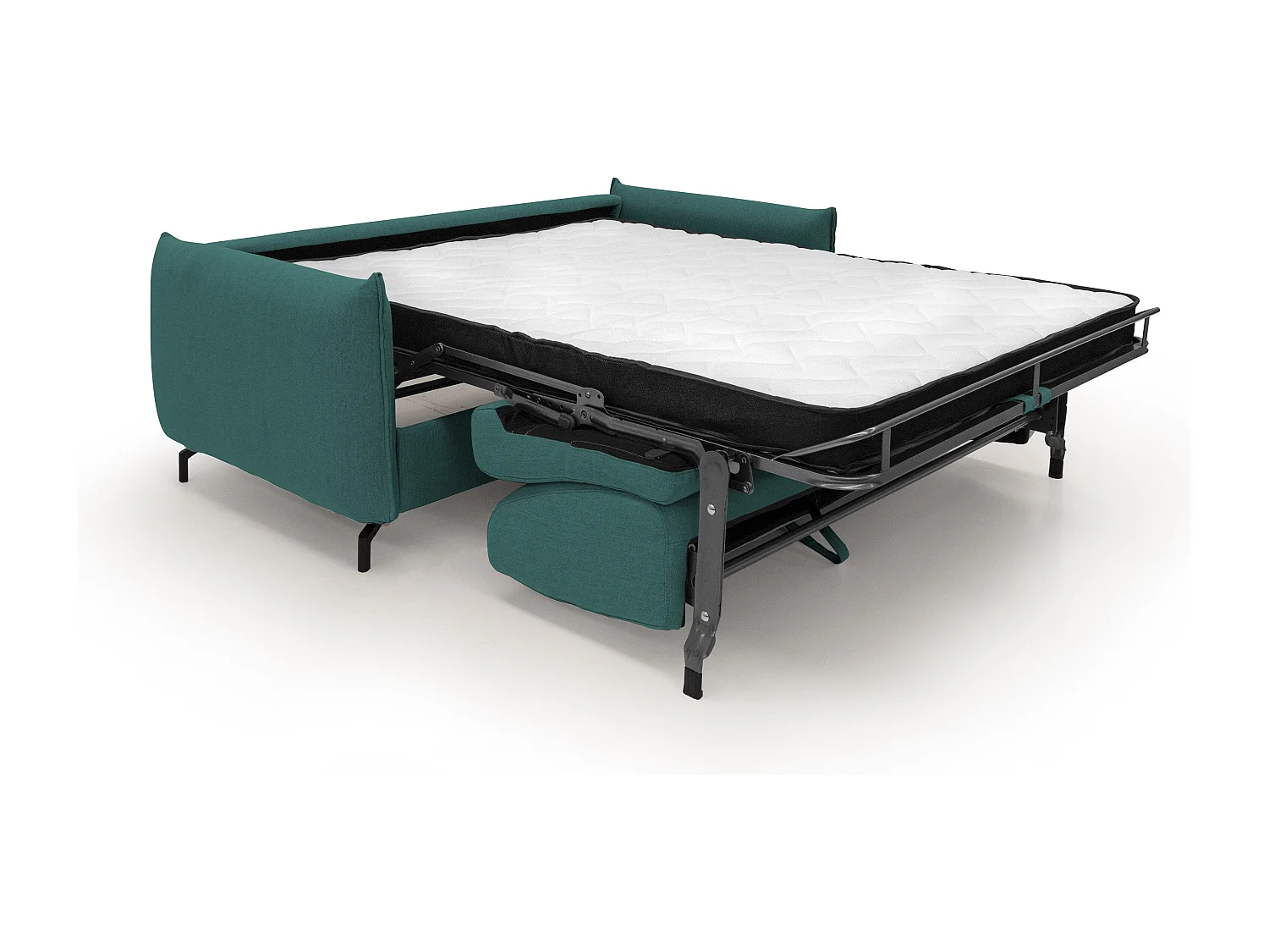 Scarlet Sofá cama convertible en tejido mixto de algodón impermeable 175 cm (mat.120x197) Azul Petróleo