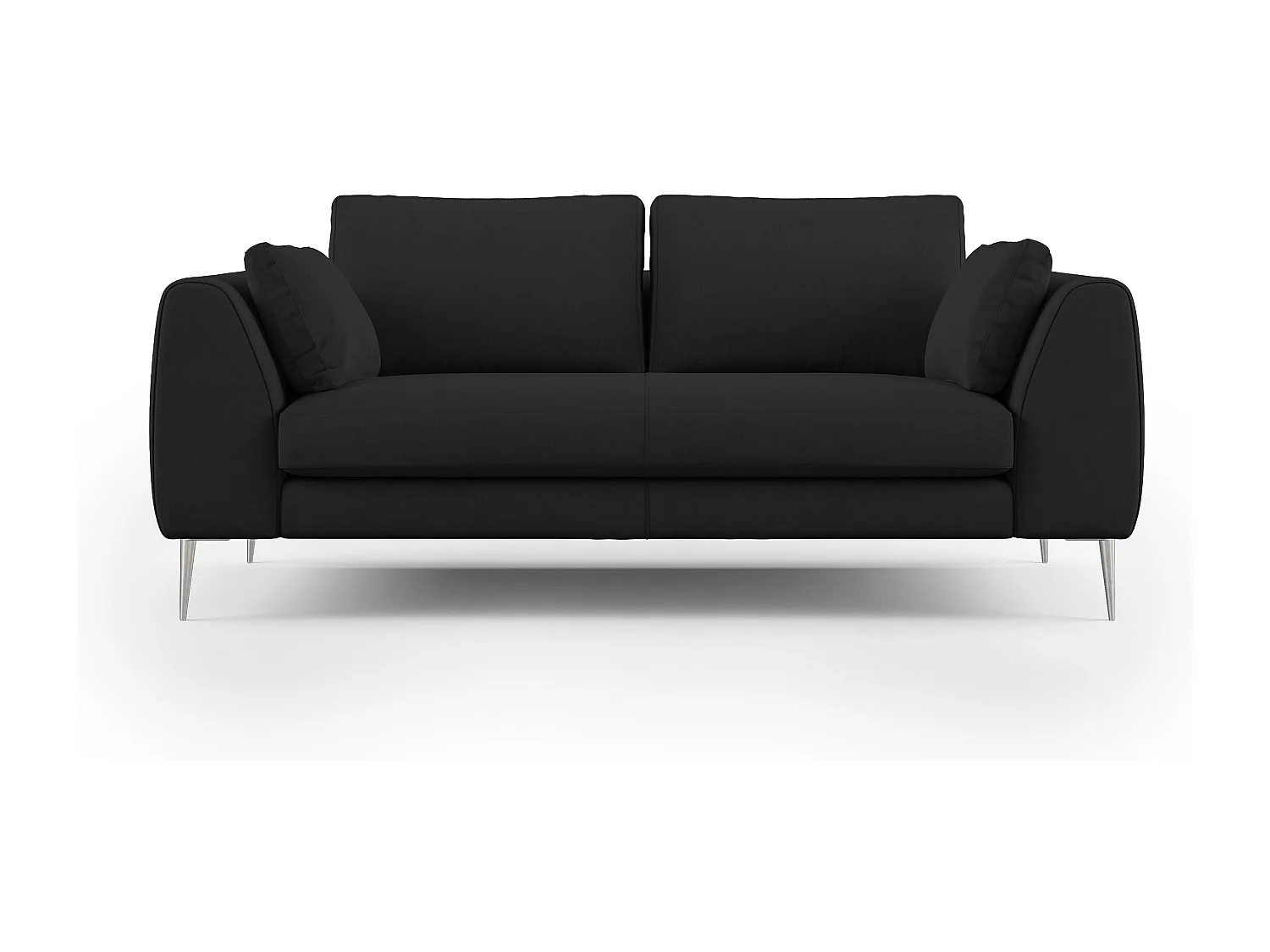 Plano modernes Sofa aus abwaschbarer technischer Mikrofaser T11 216 cm schwarz
