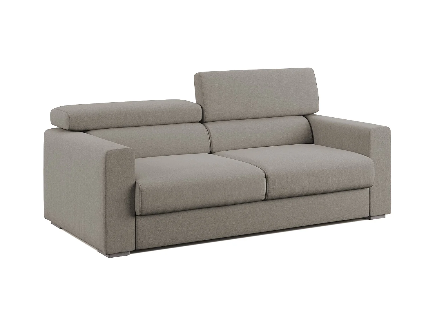 Dylan Canapé avec pouf amovible en tissu effet coton imperméable T13 158 cm taupe