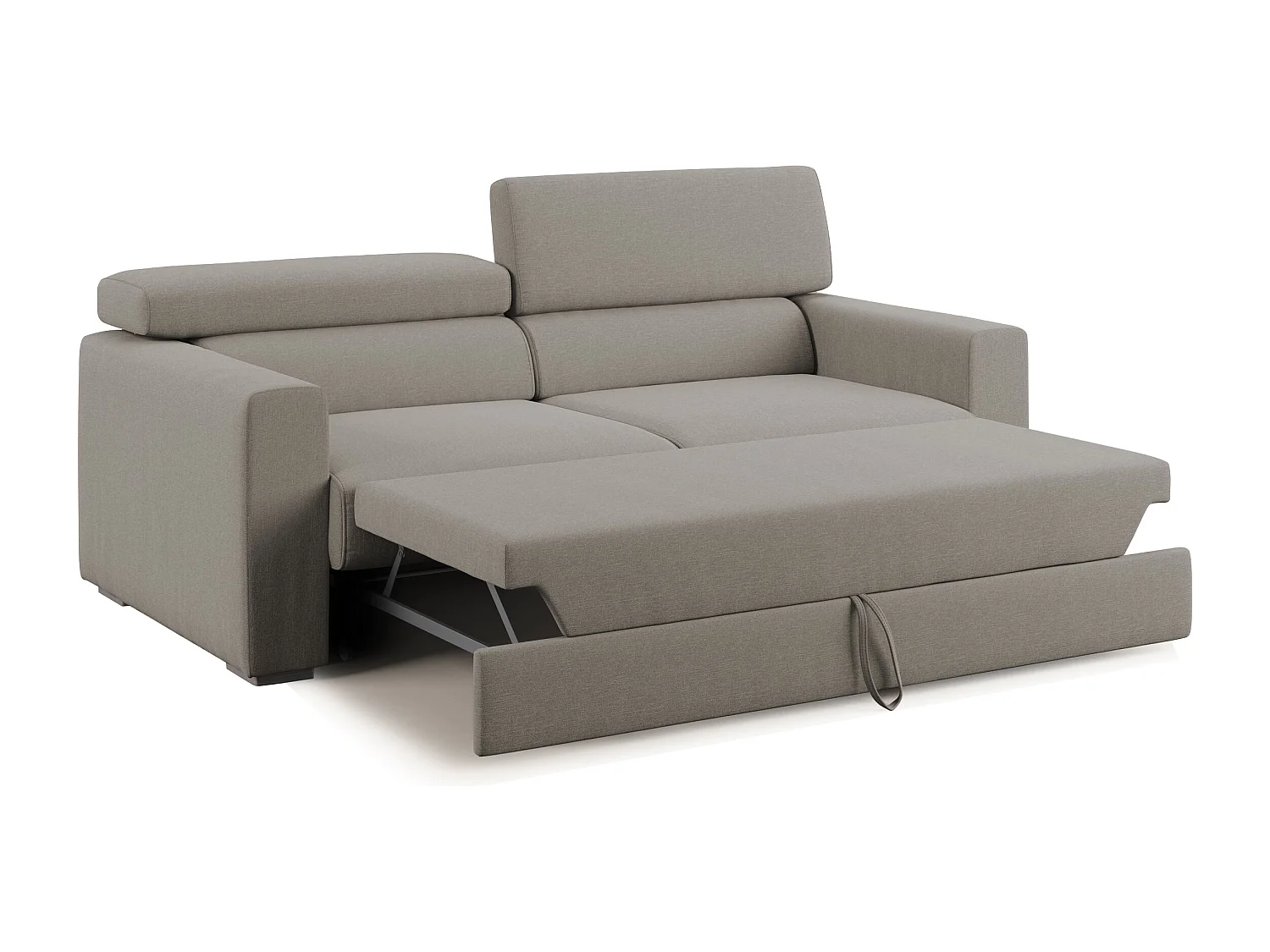 Dylan Divano con pouf estraibile 158 cm tortora