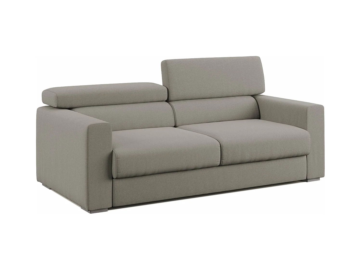 Dylan Canapé avec pouf amovible en tissu effet coton imperméable T13 188 cm taupe