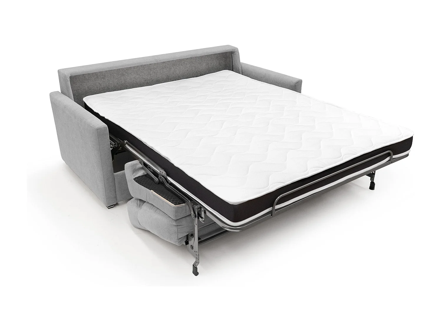 Margot Sofá cama convertible en tela suave impermeable 176 cm (mat. 140x197) Gris Claro