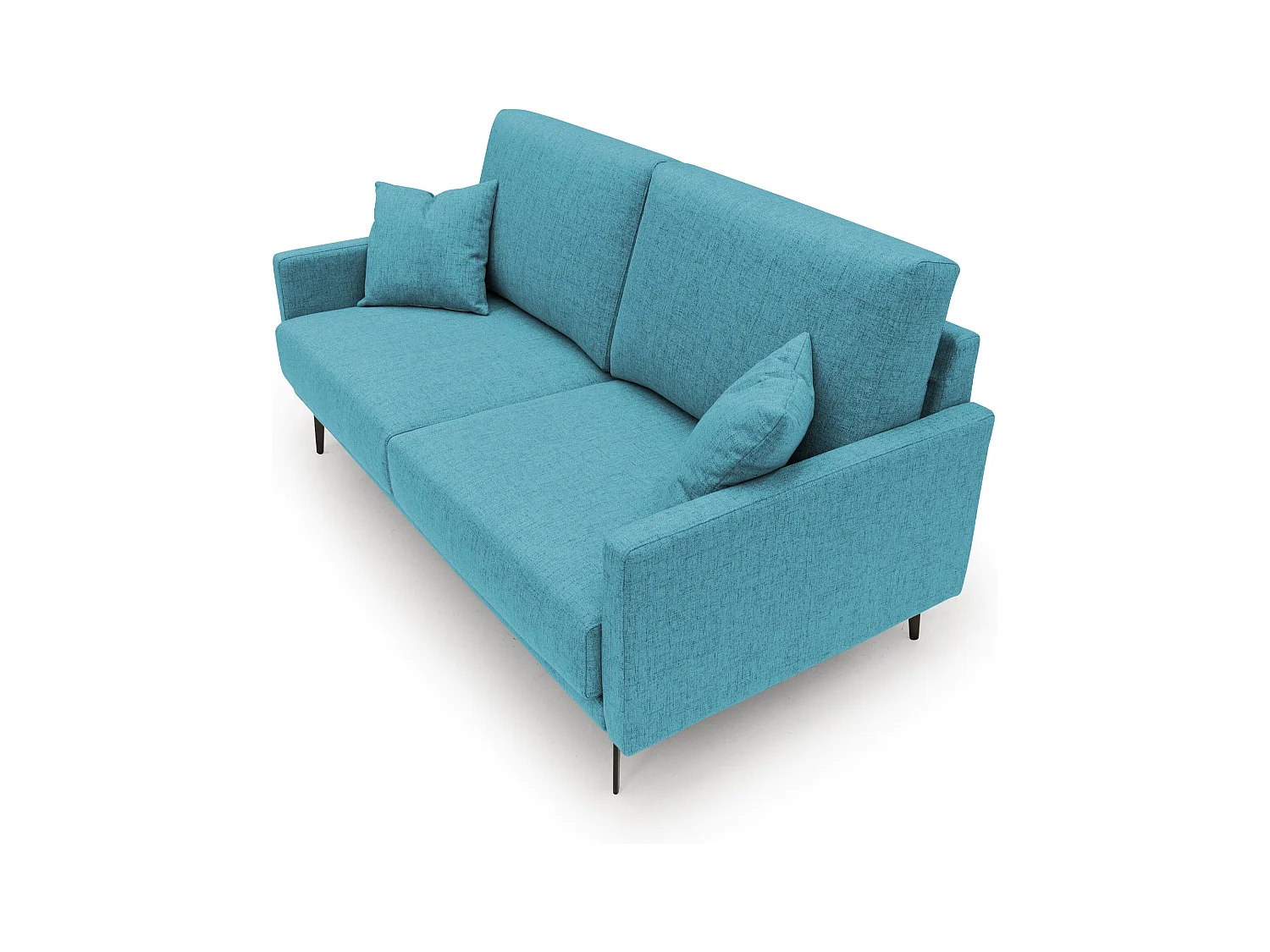 Saturno Sofá moderno en tela suave e impermeable 160 cm Azul Claro