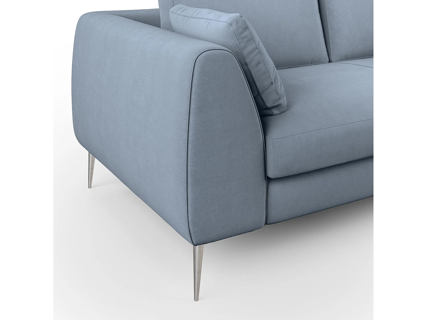 Plano modernes Sofa aus abwaschbarer technischer Mikrofaser T11 196 cm baby blau