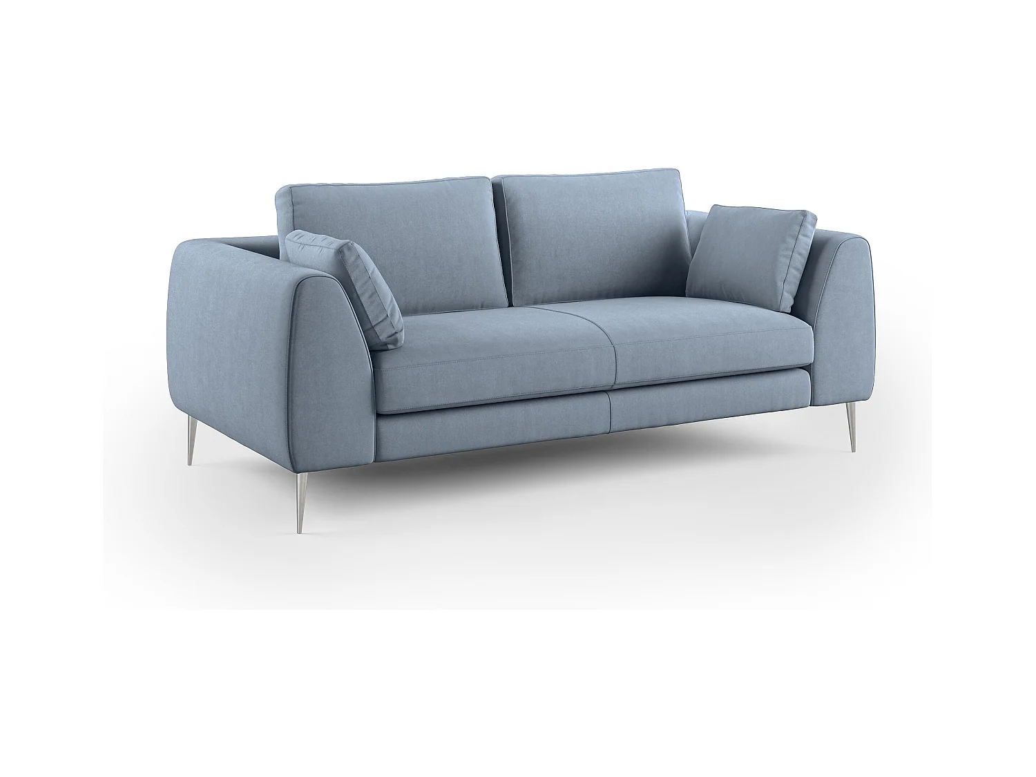 Plano Canapé moderne en microfibre technique détachable T11 196 cm bleu pastel