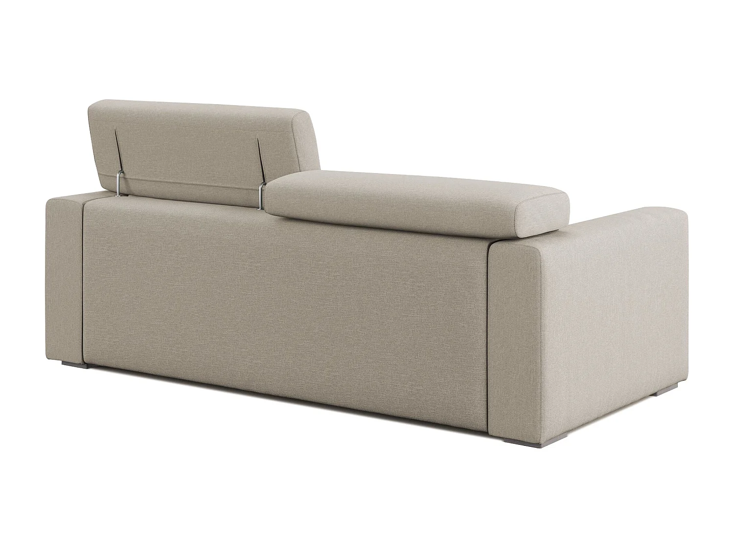 Dylan Divano con pouf estraibile 158 cm panna