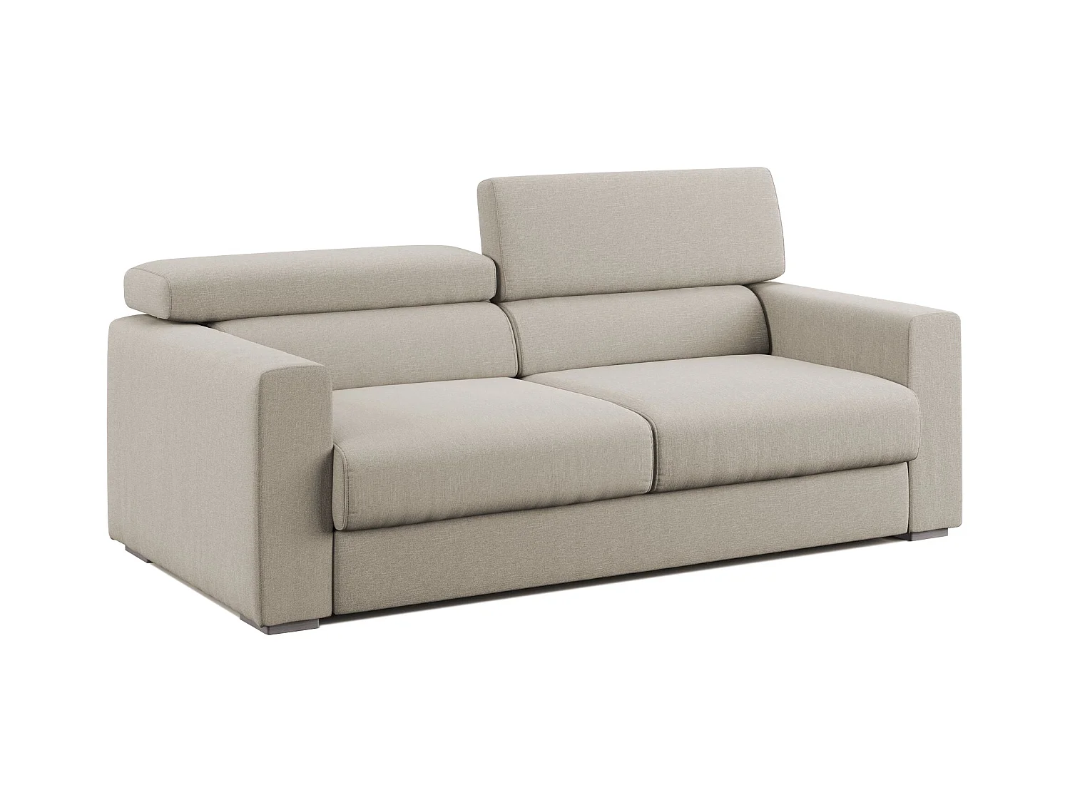 Dylan Canapé avec pouf amovible en tissu effet coton imperméable T13 158 cm creme