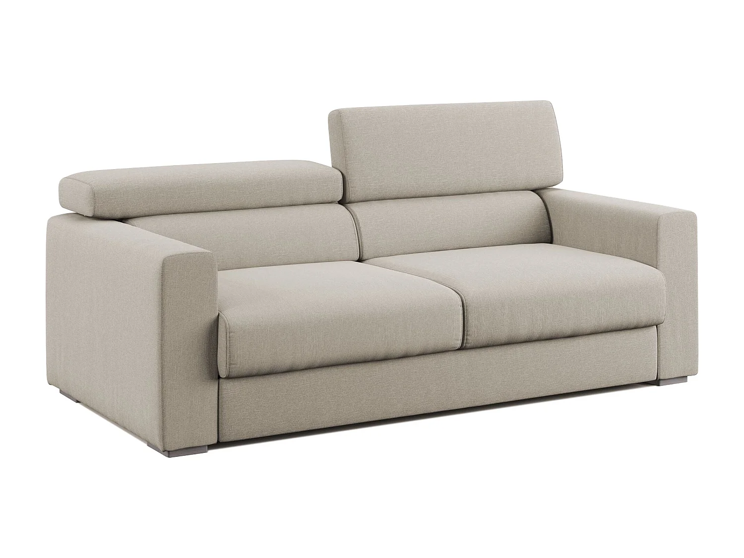 Dylan Sofa mit Bettkastenauszug aus wasserfestem, Baumwollartigem Stoff T13 158 cm creme