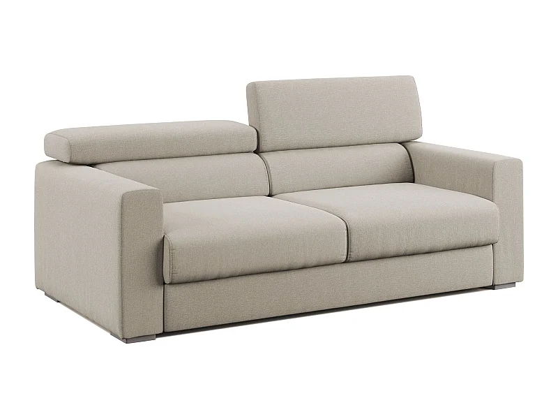 Dylan Canapé avec pouf amovible en tissu effet coton imperméable T13 158 cm creme