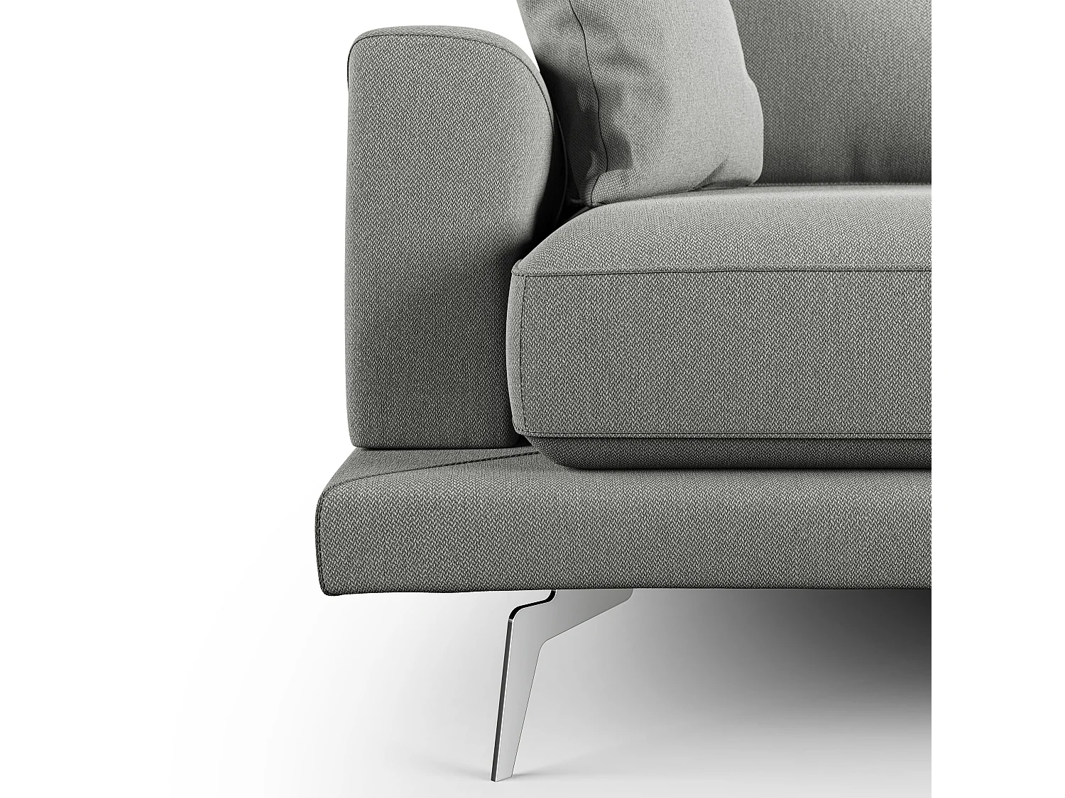 Dorian modernes Sofa aus weichem, schmutzabweisendem Stoff T05 198 cm grau