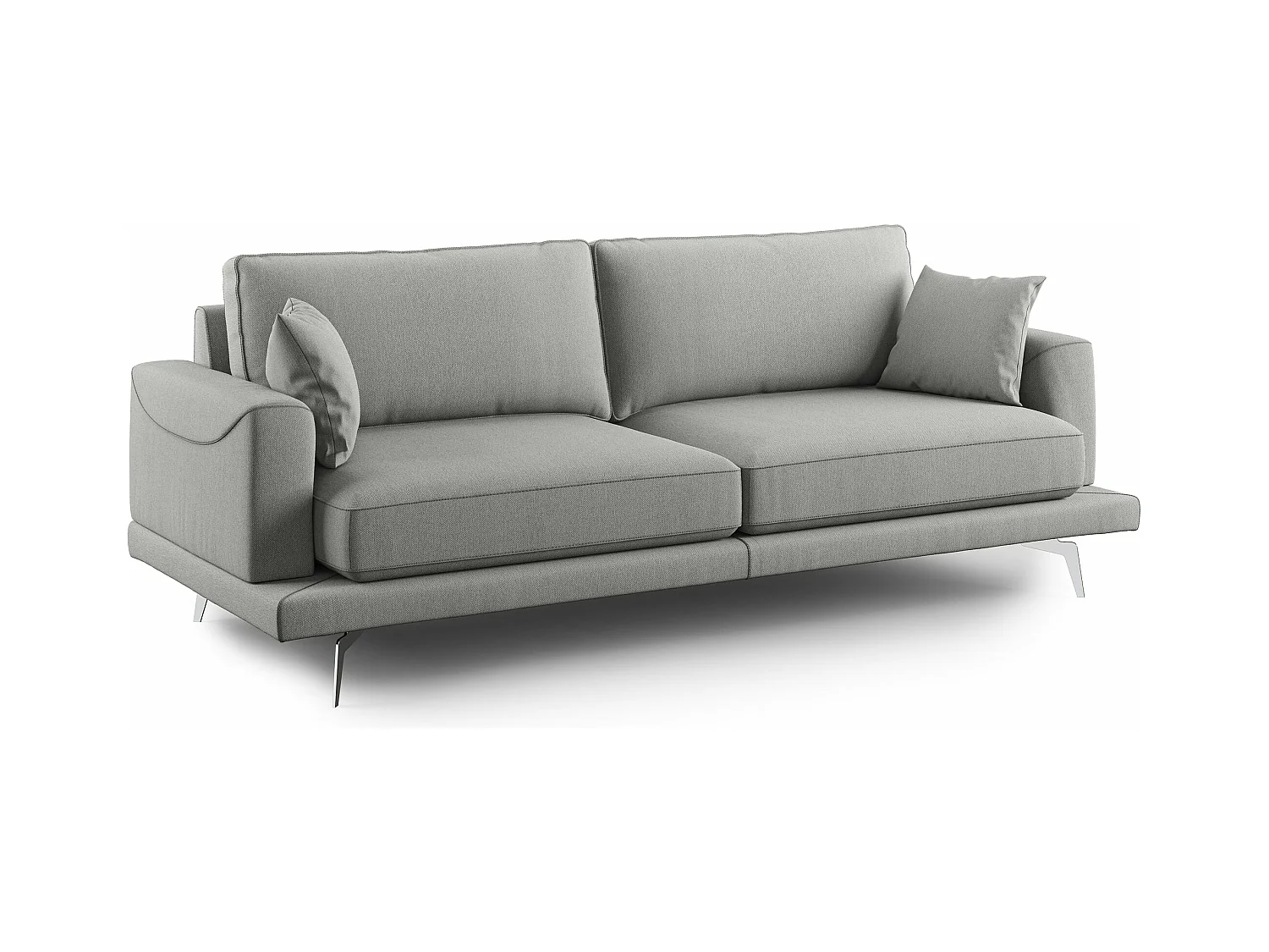 Dorian Canapé moderne en tissu doux anti-tache T05 198 cm gris
