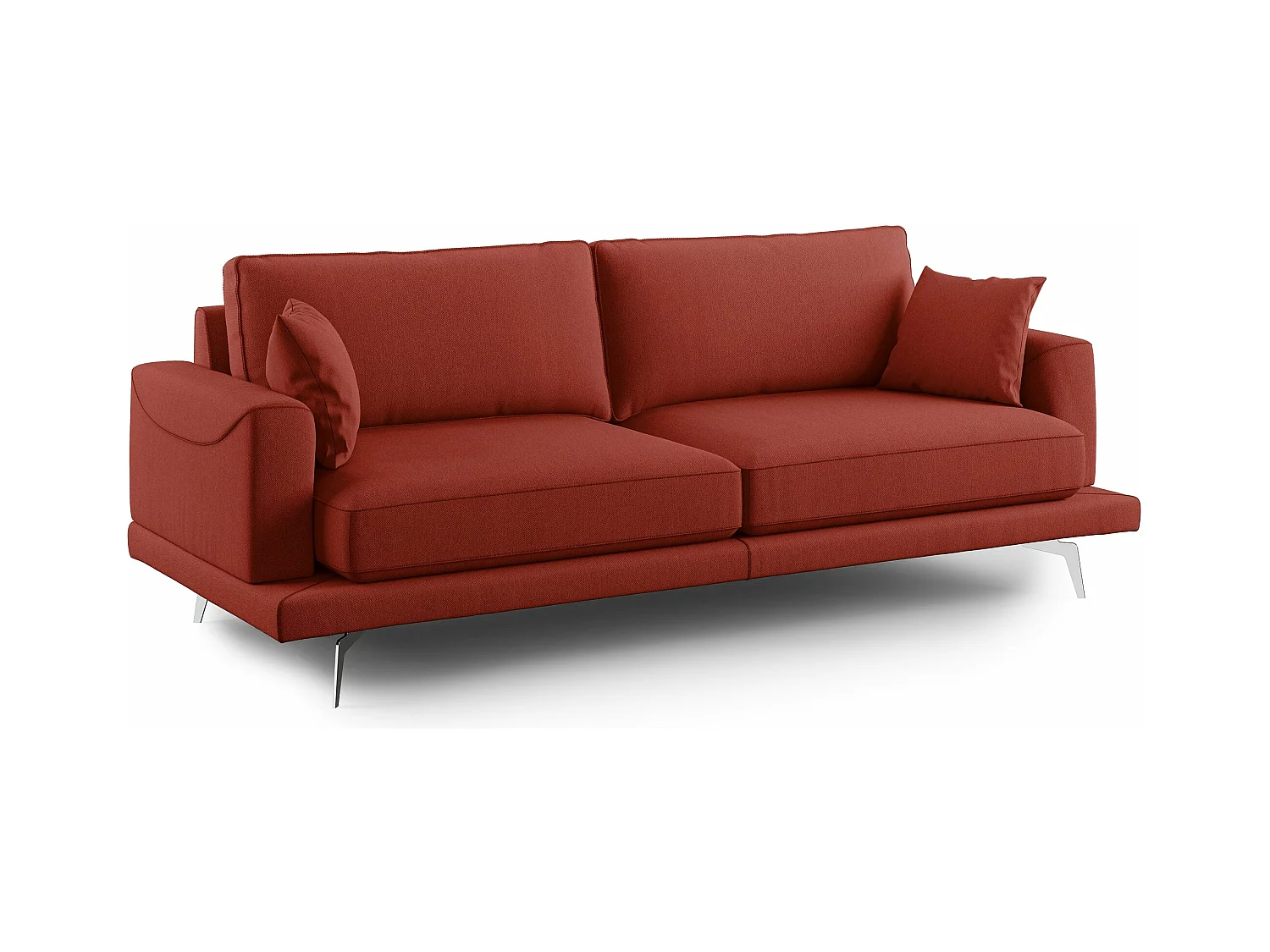Dorian Canapé moderne en tissu doux anti-tache T05 198 cm rouge