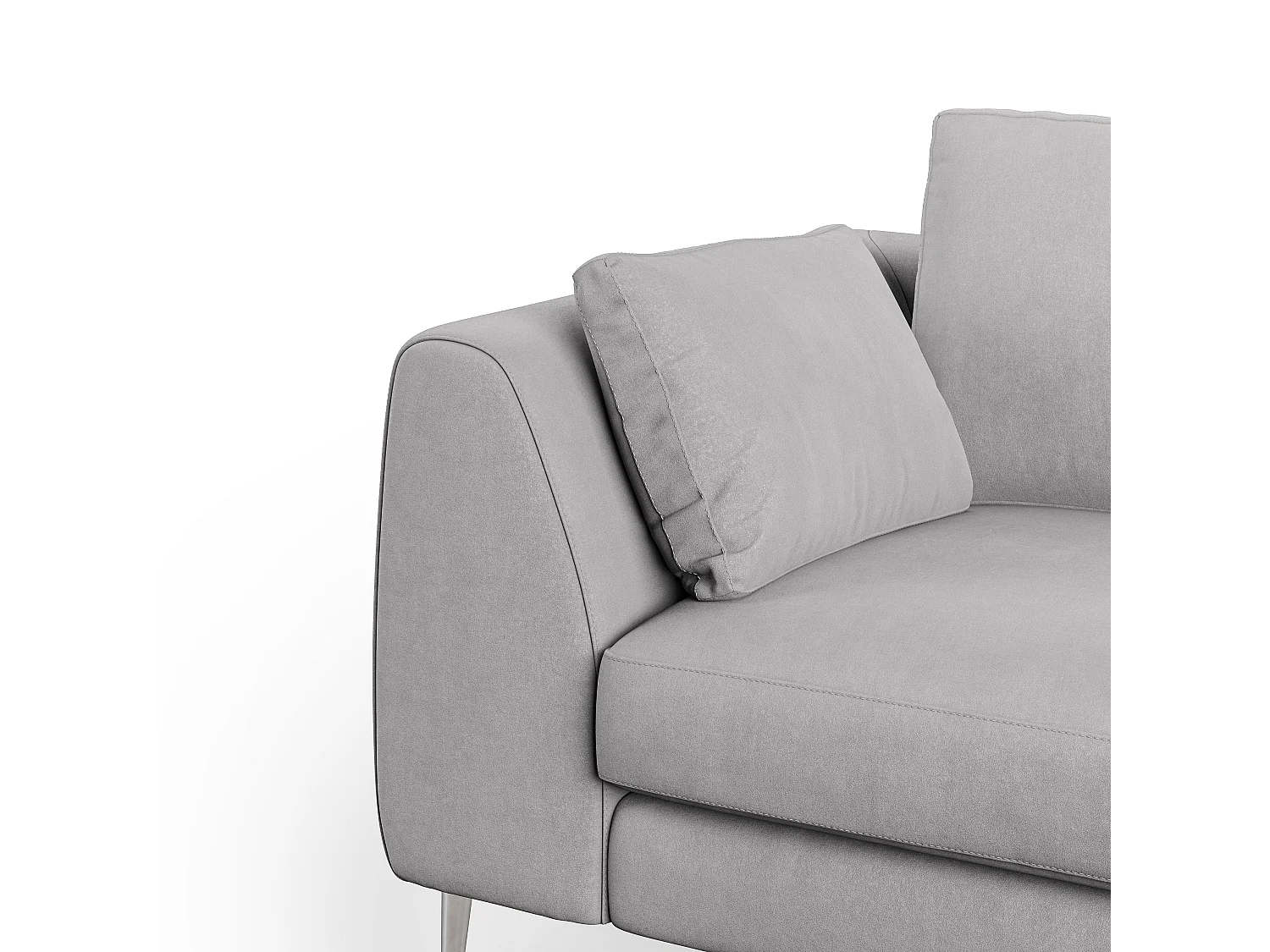 Plano Divano moderno in microfibra tecnica smacchiabile T11 216 cm grigio