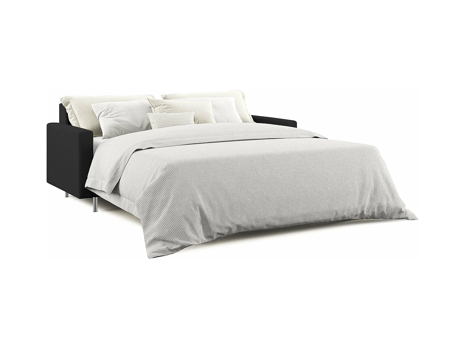 Megan Canapé convertible en microfibre détachable T11 188 cm (mat. 140x197) noir