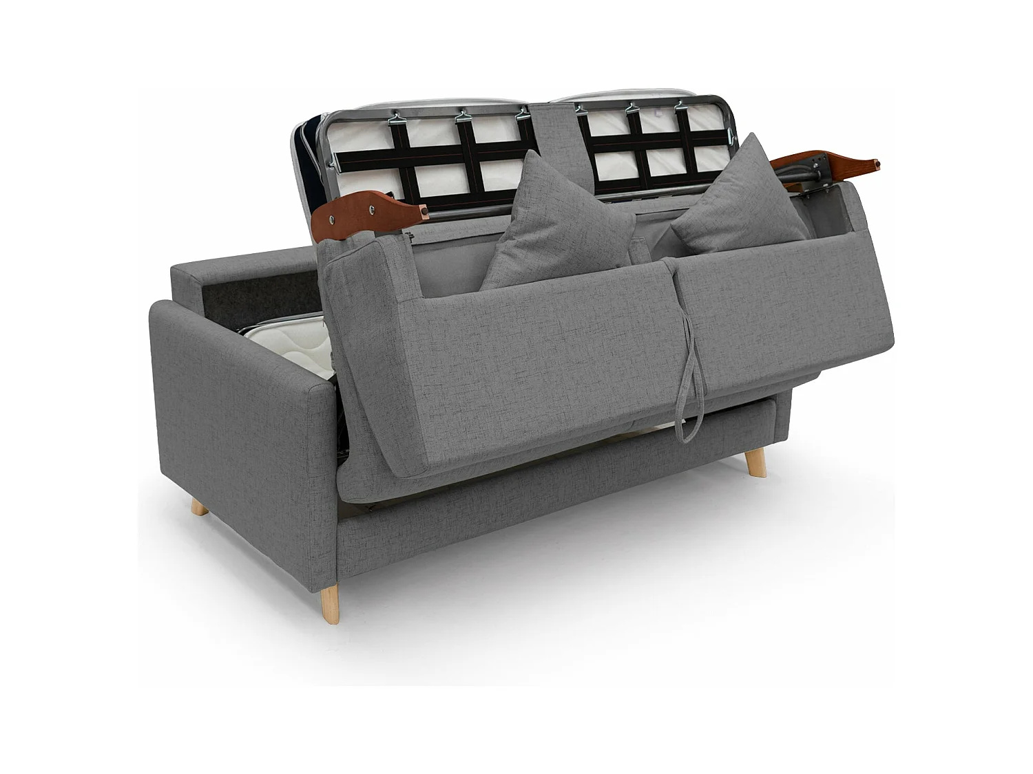 Edgar Sofá cama convertible en tela FELIS impermeable 200 cm (mat. 160x197) Gris