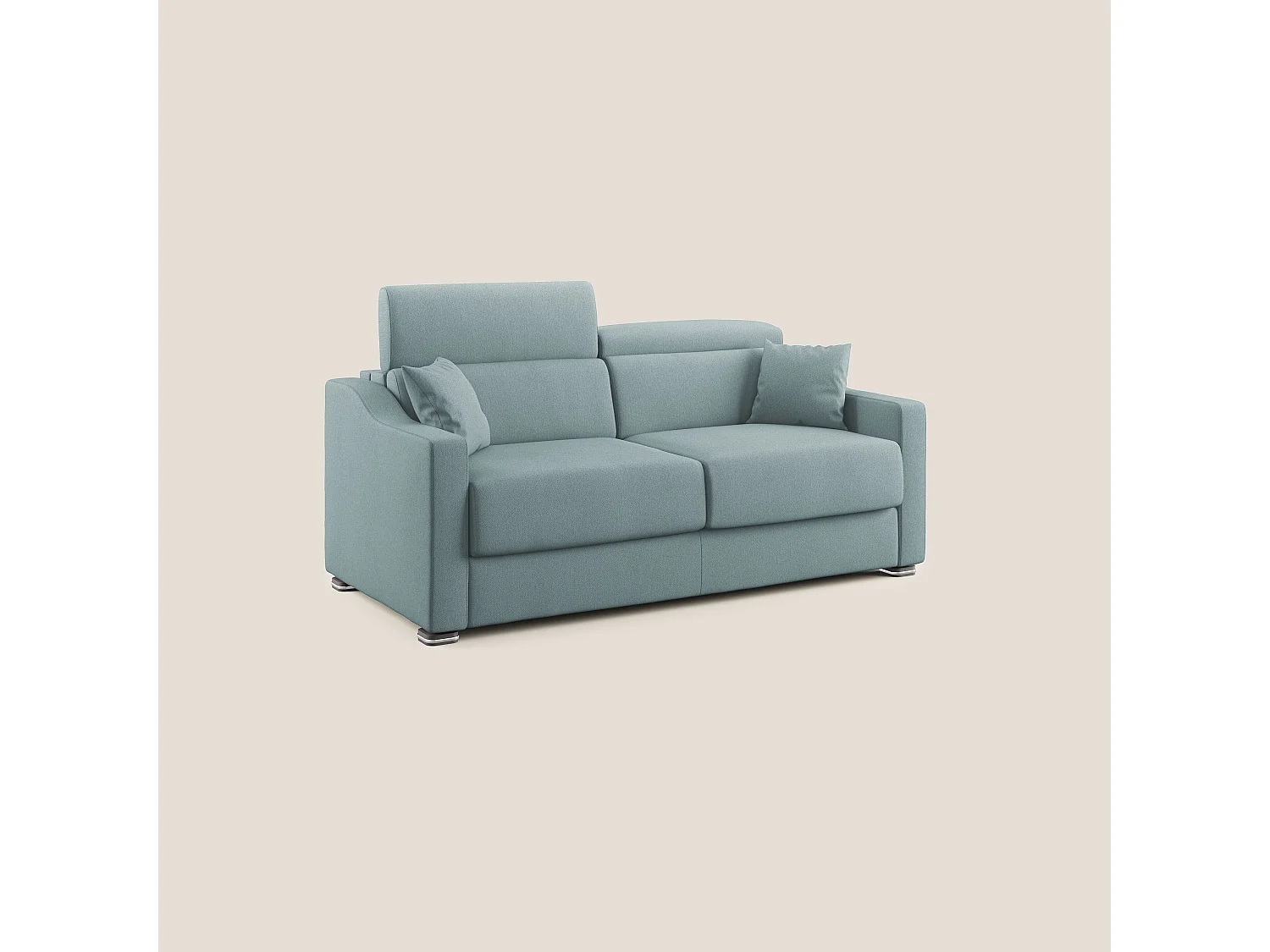 Amber Schlafsofa aus schmutzabweisendem Stoff T05 211 cm (mat. 160x197)  baby blau
