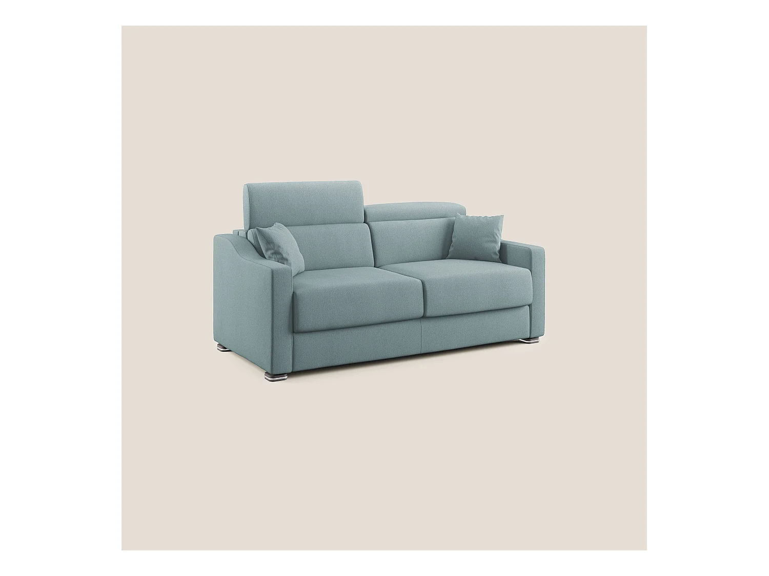 Amber Canapé lit convertible en tissu détachable T05 211 cm (mat. 160x197)  bleu pastel