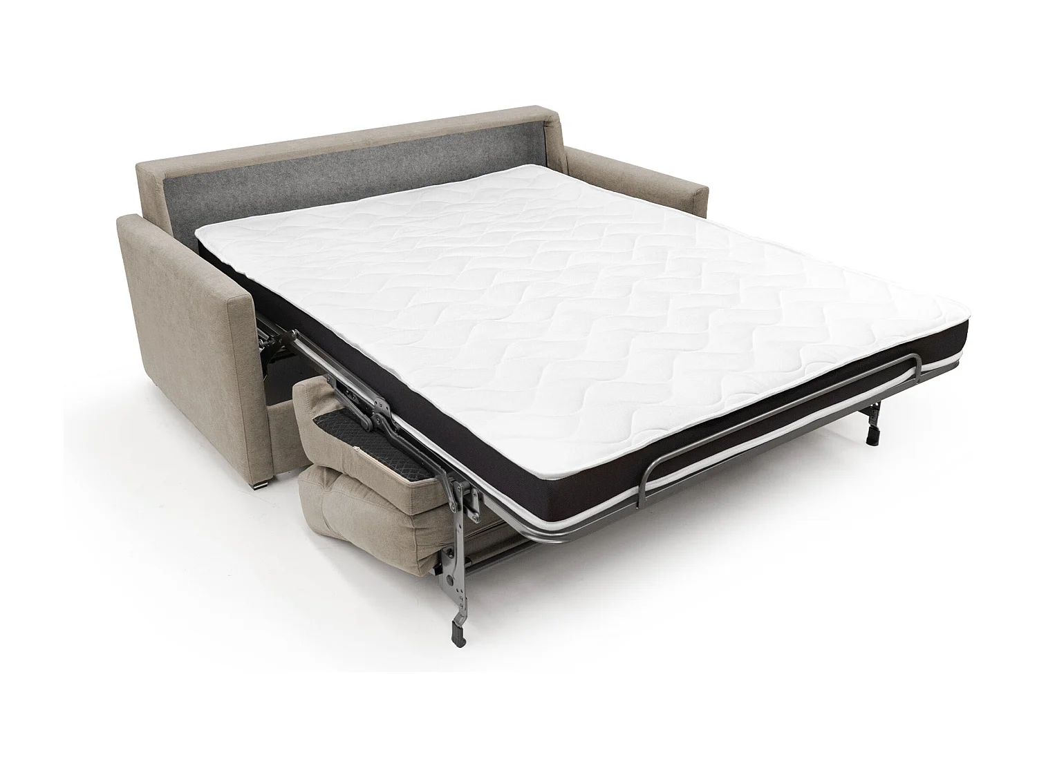 Margot Canapé lit convertible en tissu doux imperméable T02 196 cm (mat. 160x197) beige