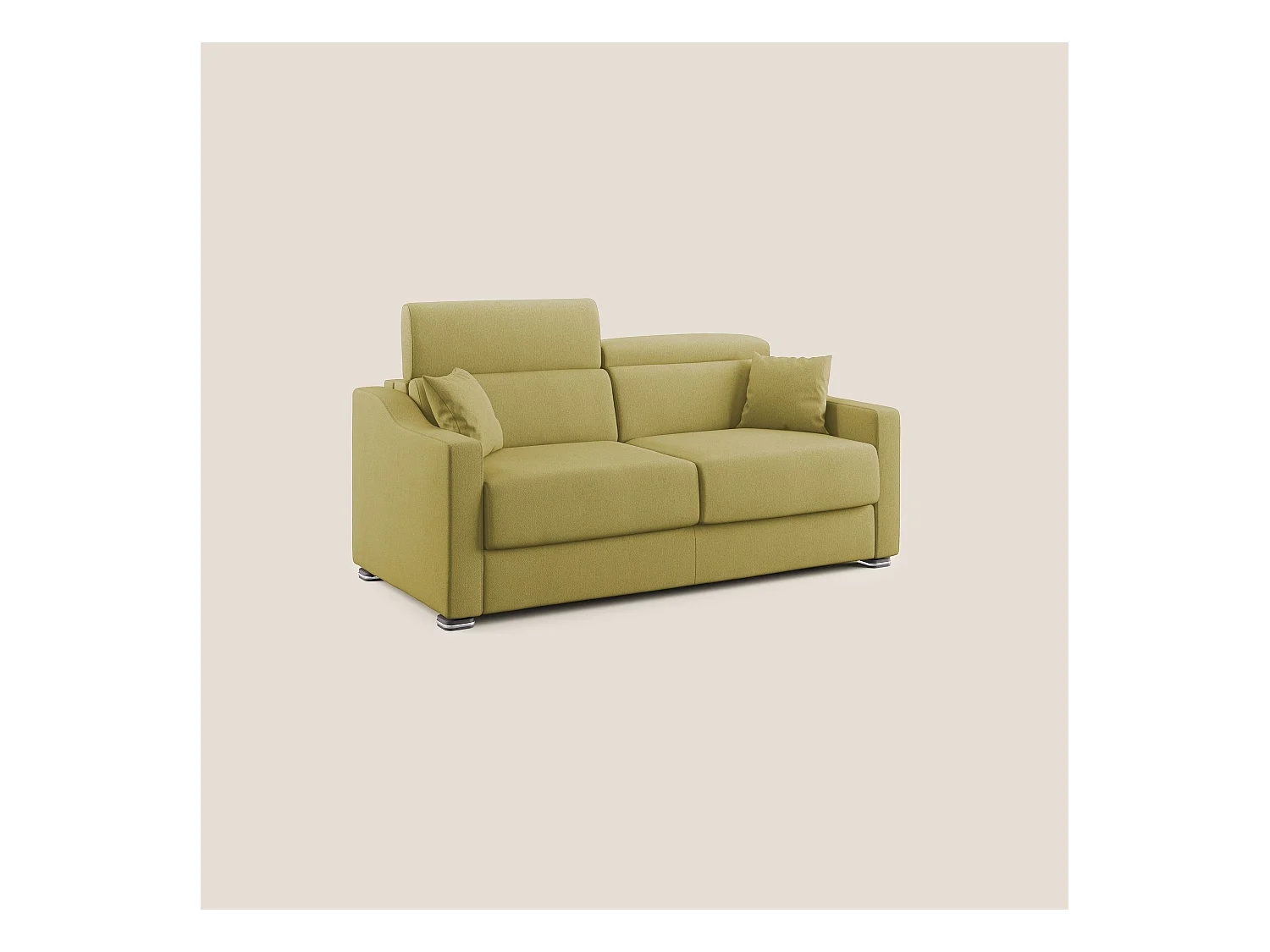 Amber Canapé lit convertible en tissu détachable T05 171 cm (mat. 120x197)  jaune