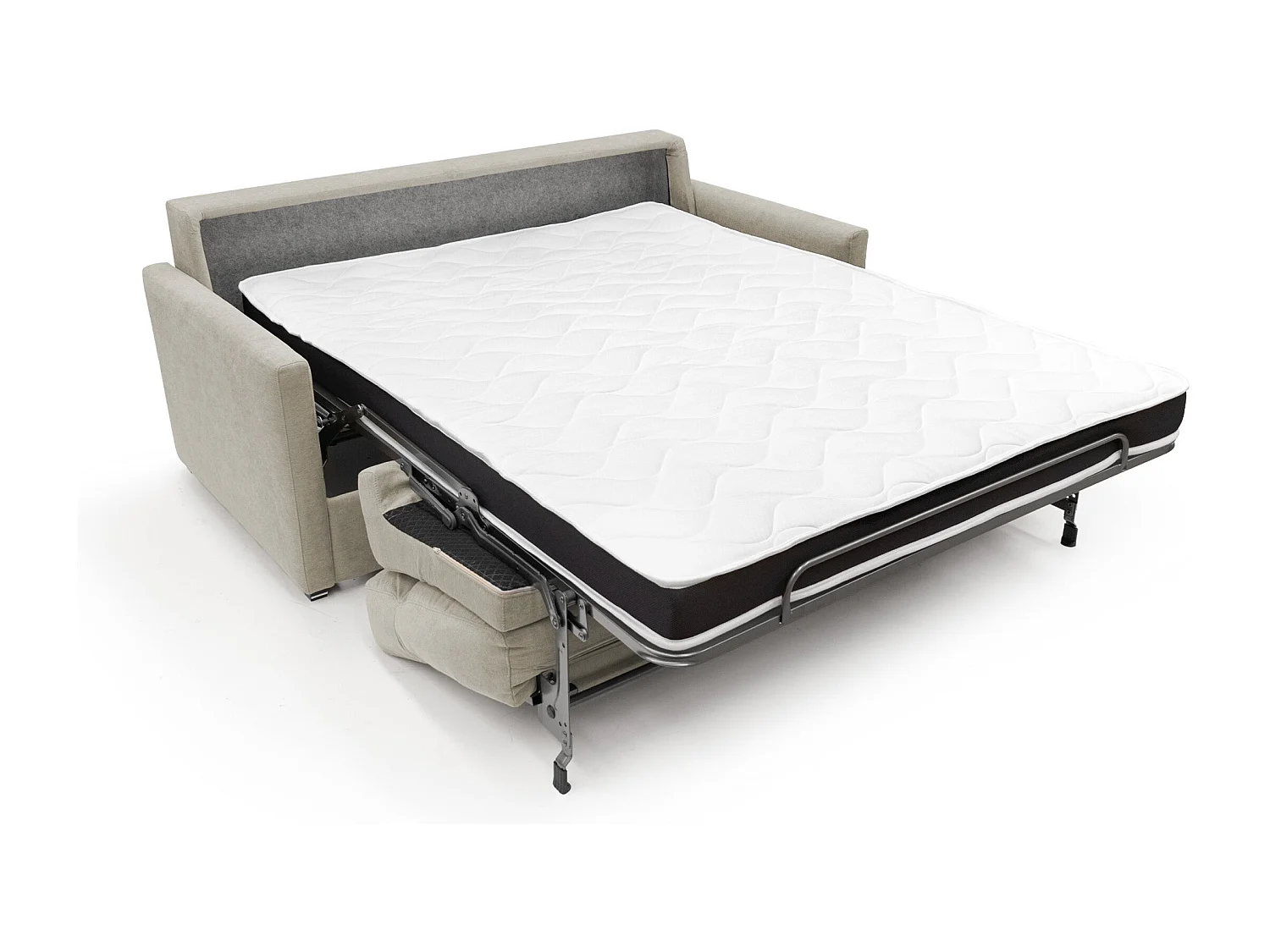 Margot Sofá cama convertible en tela suave impermeable 176 cm (mat. 140x197) Crema