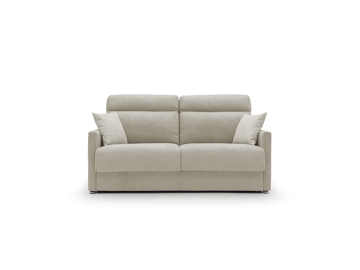 Margot Divano letto matrimoniale con schienale morbido alto in tessuto T02 176 cm (mat. 140x197) panna