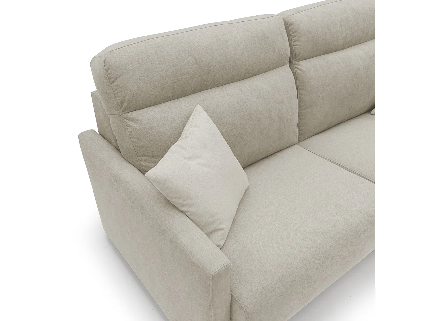 Margot Divano letto matrimoniale con schienale morbido alto in tessuto T02 176 cm (mat. 140x197) panna