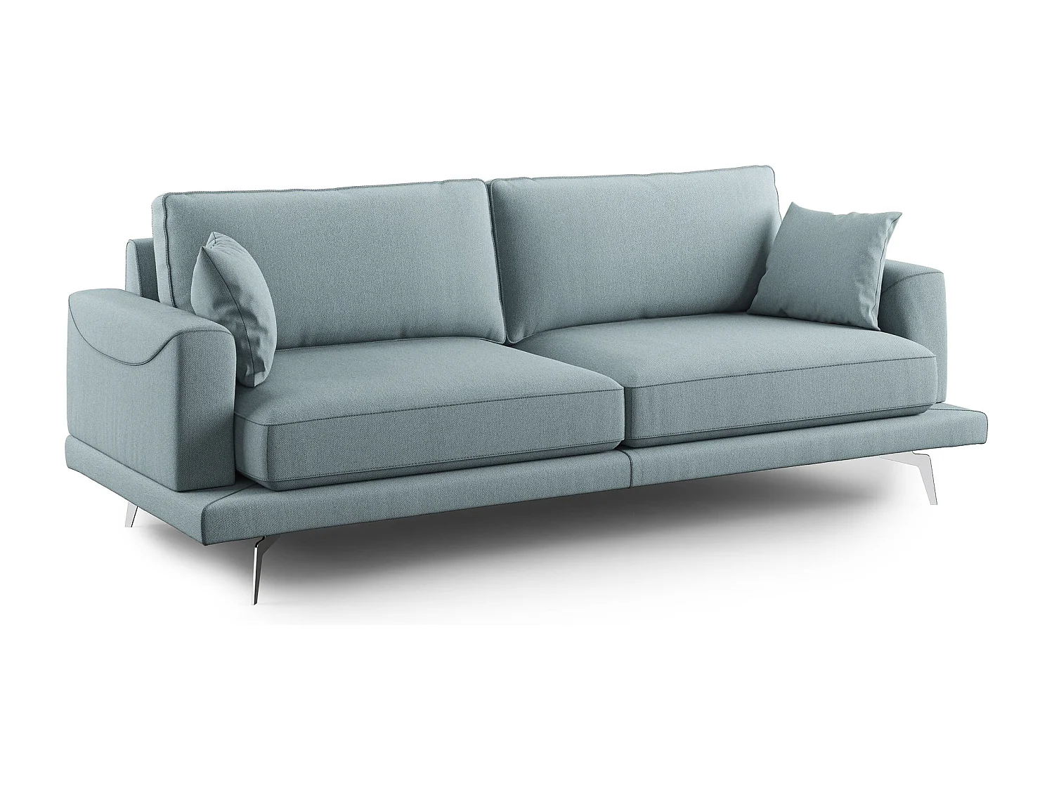 Dorian modernes Sofa aus weichem, schmutzabweisendem Stoff T05 218 cm baby blau