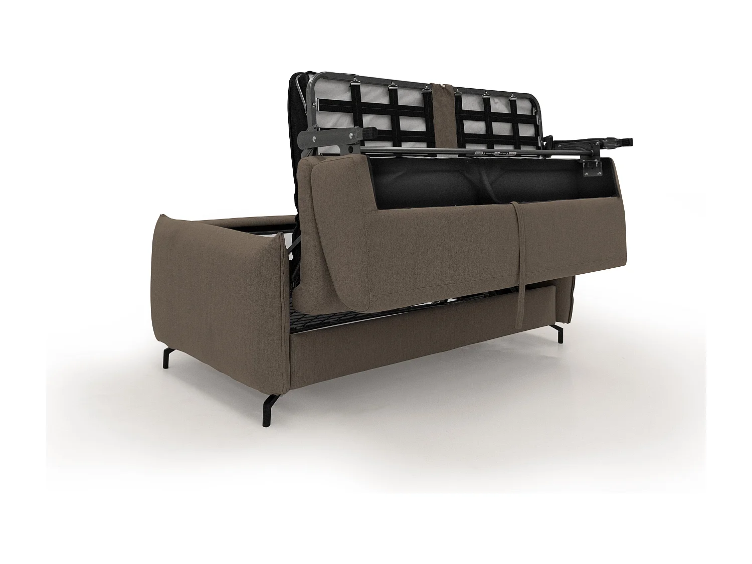 Scarlet Sofá cama convertible en tejido mixto de algodón impermeable 195 cm (mat.140x197) Marrón