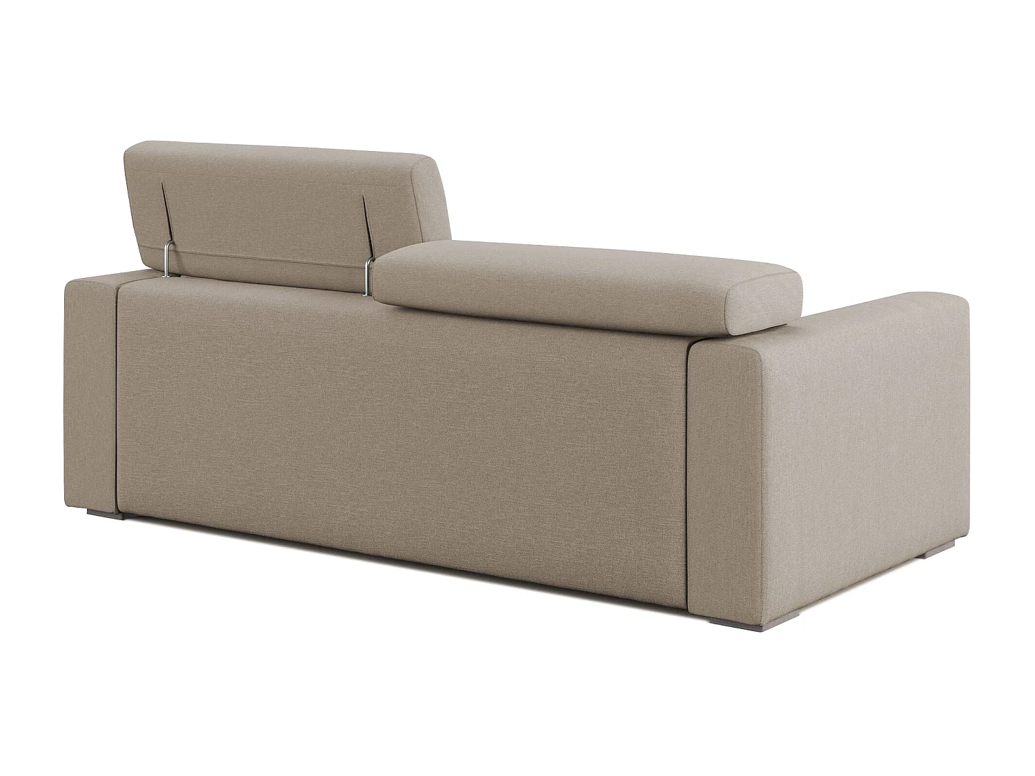 Dylan Canapé avec pouf amovible en tissu effet coton imperméable T13 158 cm beige