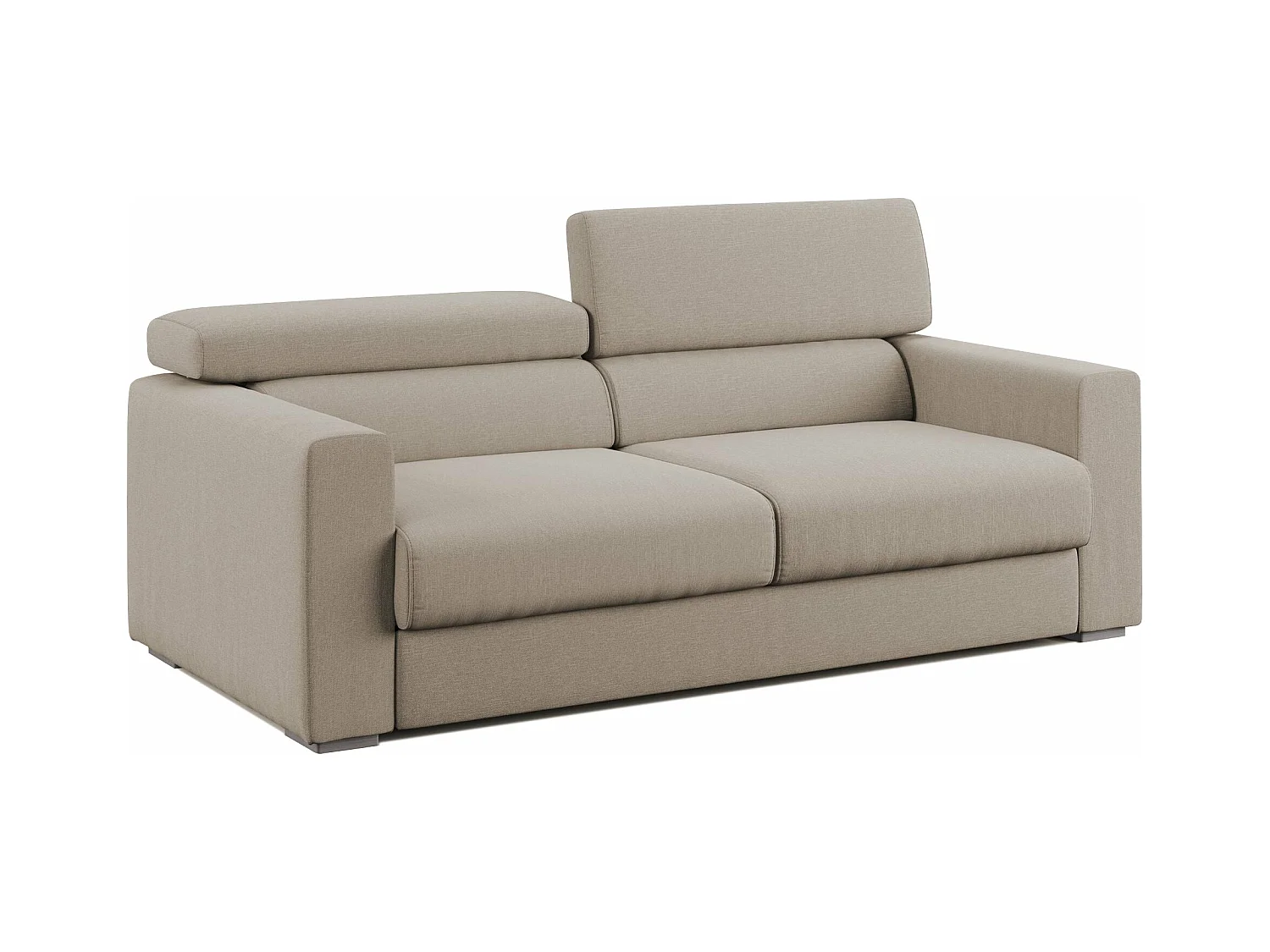 Dylan Canapé avec pouf amovible en tissu effet coton imperméable T13 158 cm beige