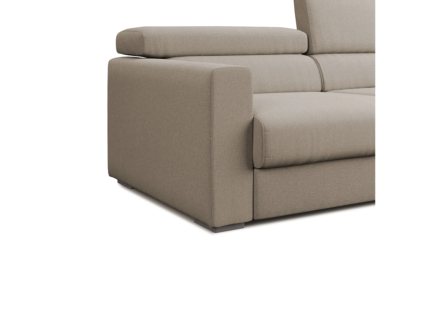 Dylan Sofá con pouf extraíble en tejido efecto algodón impermeable 158 cm Beige