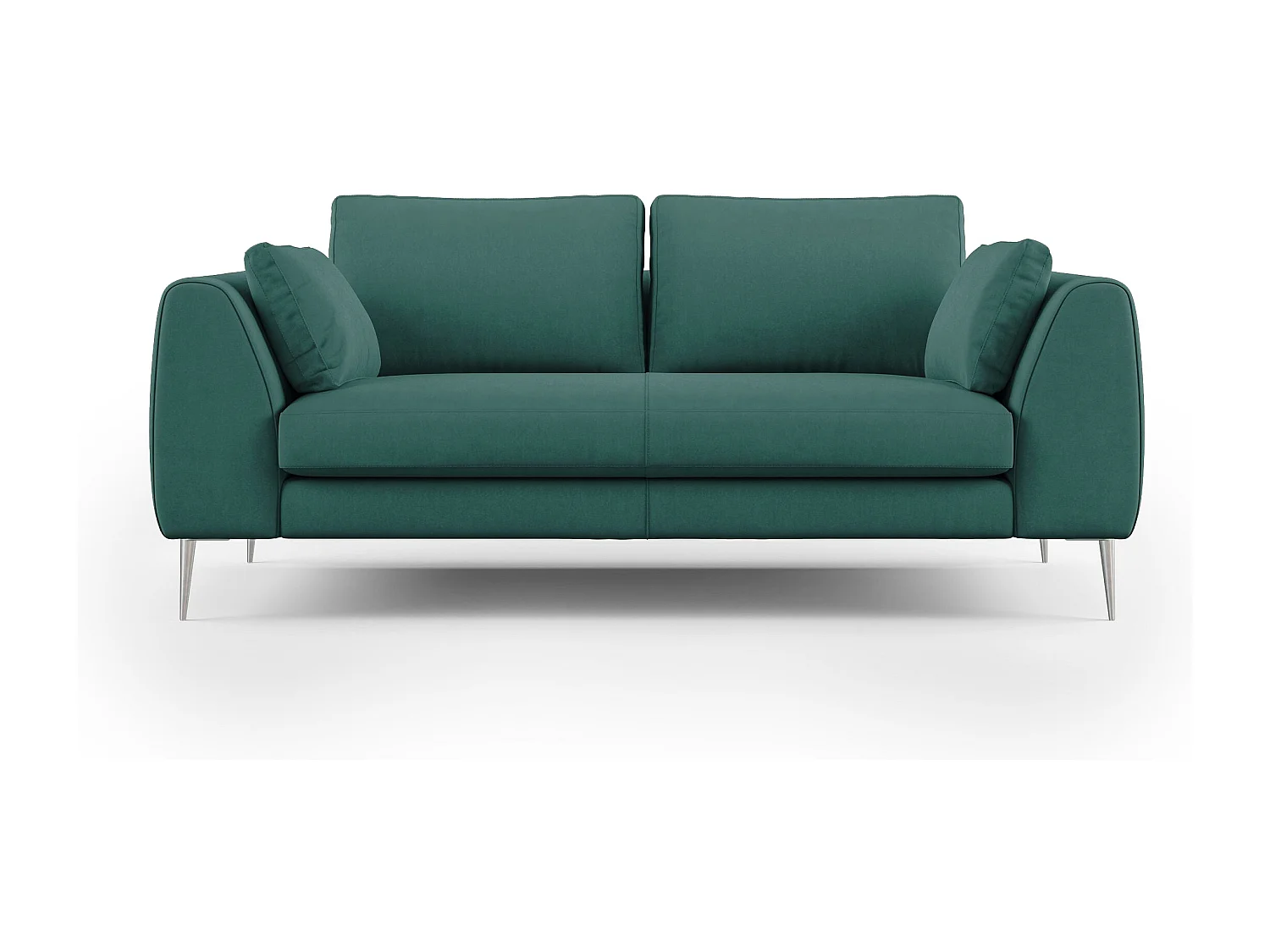 Plano modernes Sofa aus abwaschbarer technischer Mikrofaser T11 216 cm petrol