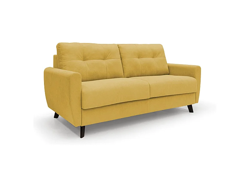 Callisto Schlafsofa aus weichem, wasserfestem Stoff T02 168 cm (mat. 140x197) gelb