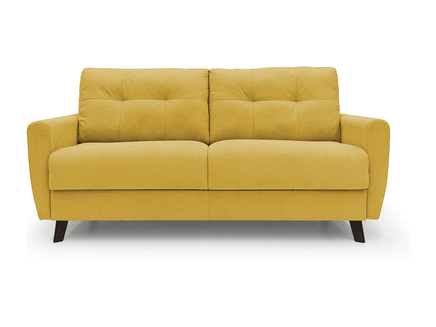 Callisto Schlafsofa aus weichem, wasserfestem Stoff T02 168 cm (mat. 140x197) gelb