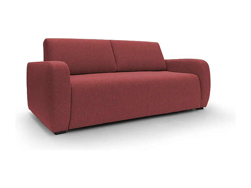 Duna Sofá cama convertible con colchón de 20 cm de tela suave flameada e impermeable 195 cm (mat. 140x197) Rojo