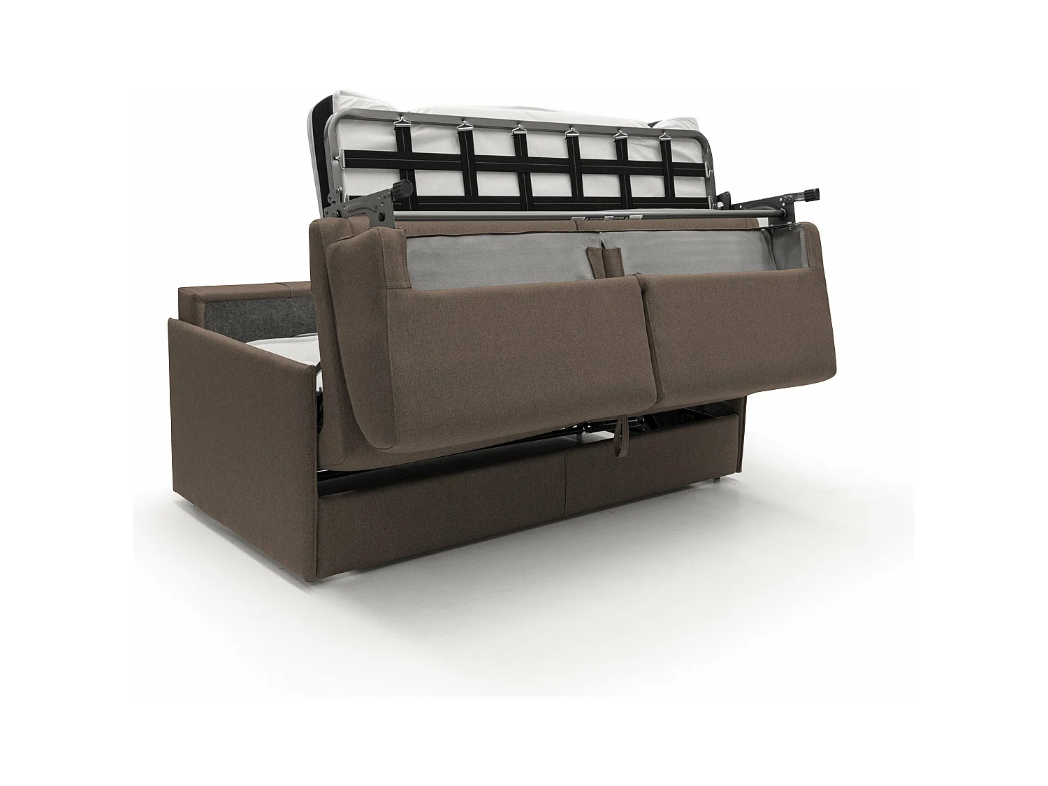 Evans Canapé lit convertible en tissu imperméable T13 189 cm (mat. 160x197)  brun