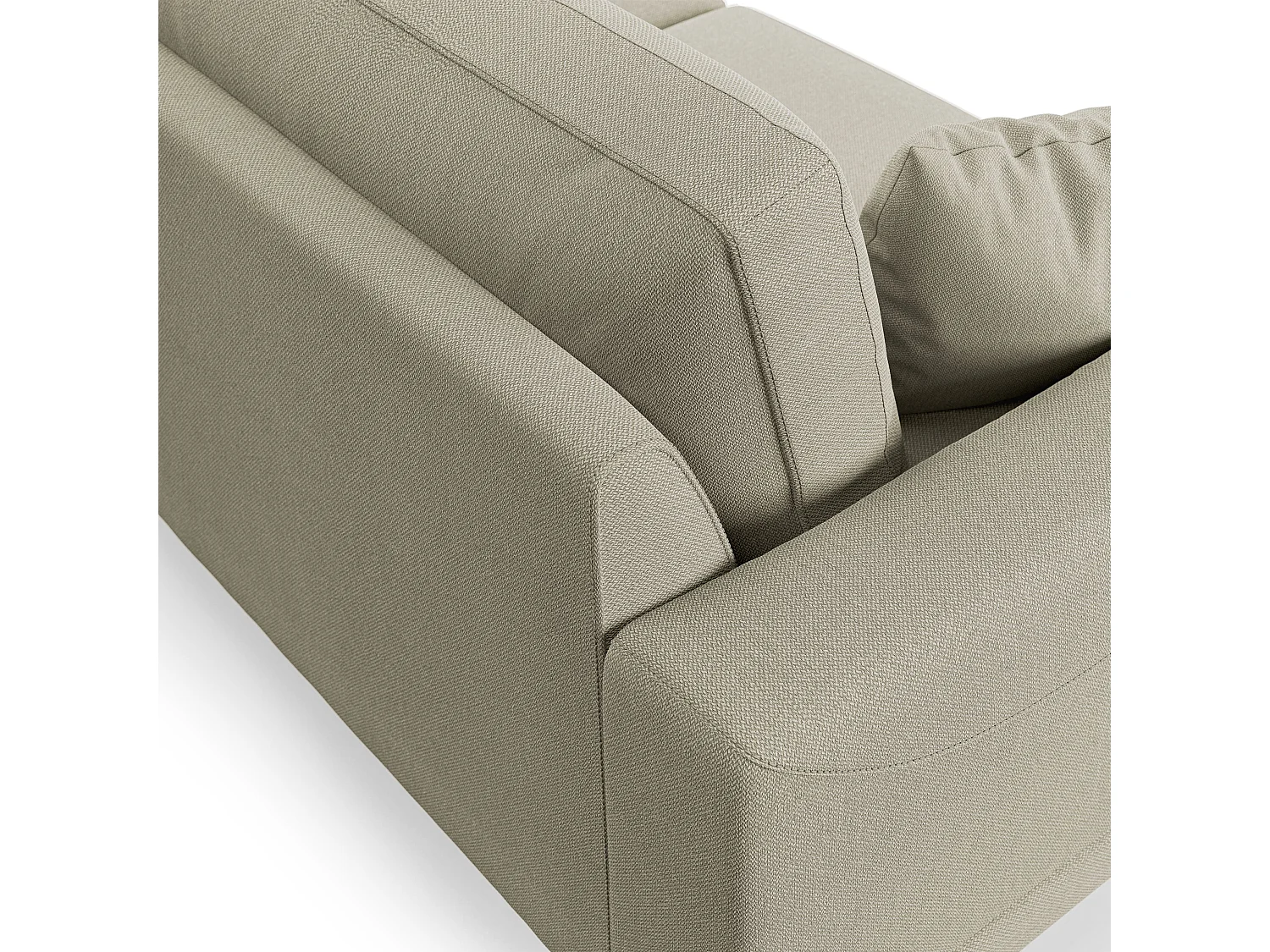 Dorian Sofá moderno de tela suave y antimanchas 198 cm Crema