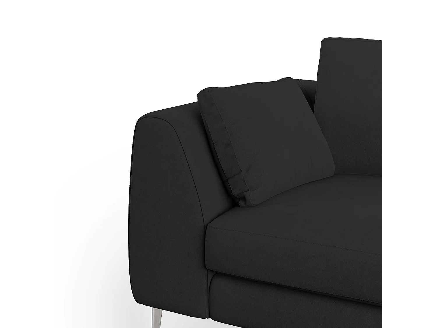 Plano modernes Sofa aus abwaschbarer technischer Mikrofaser T11 176 cm schwarz