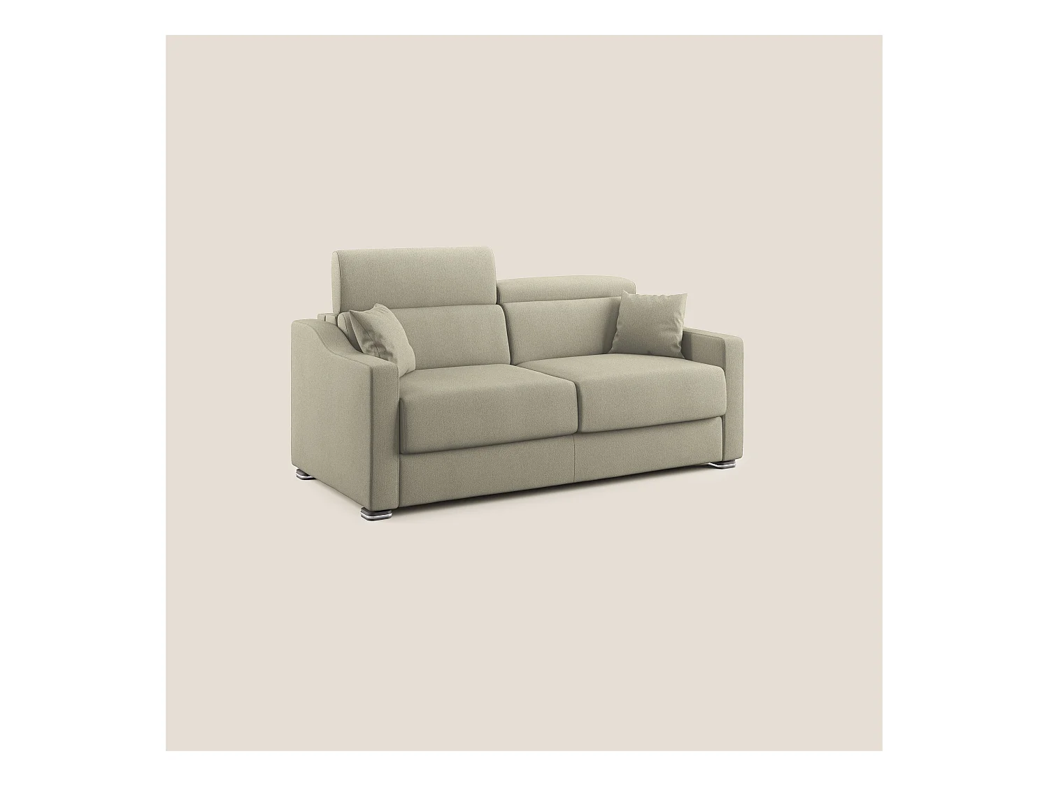 Amber Canapé lit convertible en tissu détachable T05 211 cm (mat. 160x197)  creme
