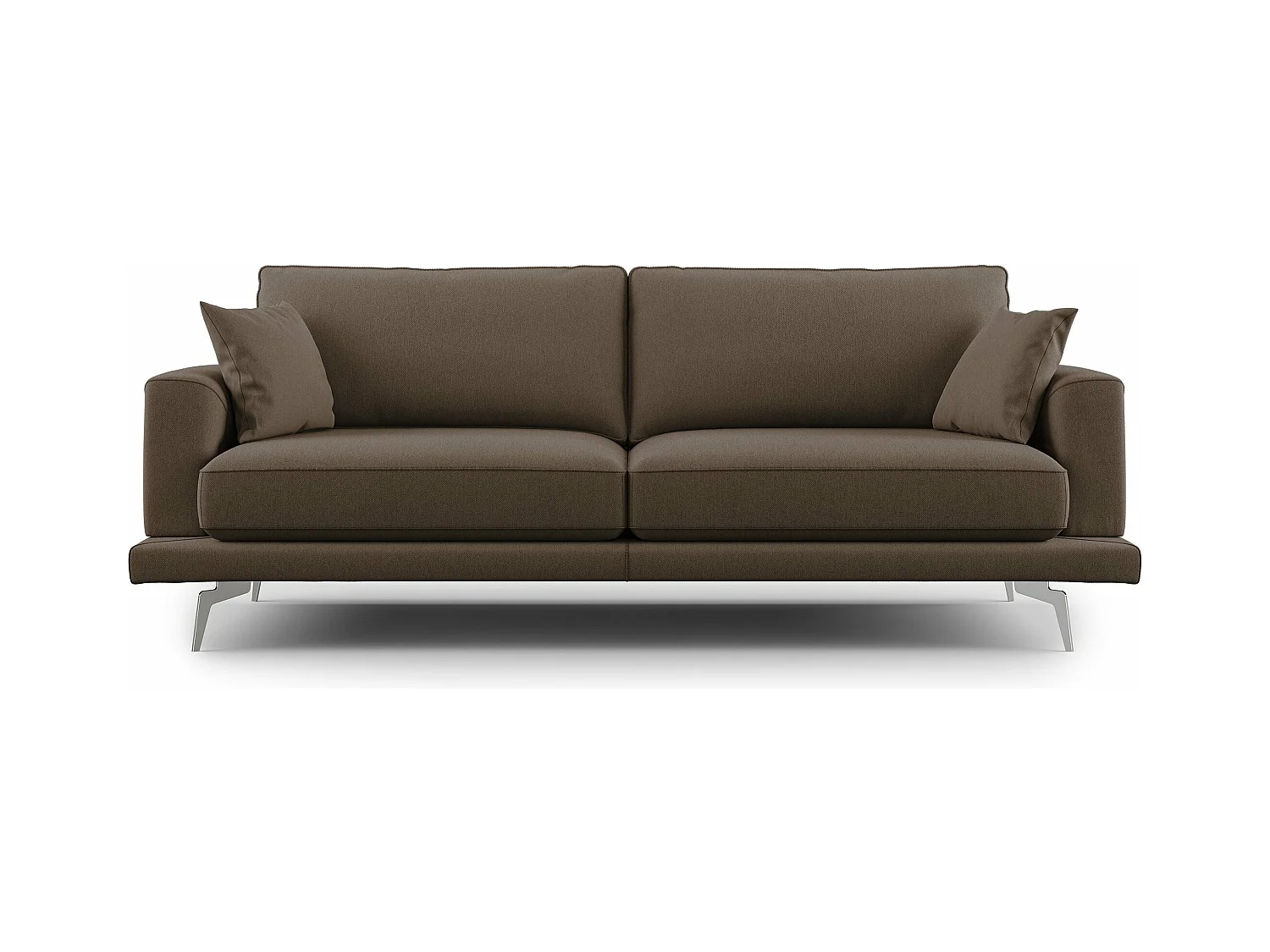 Dorian Canapé moderne en tissu doux anti-tache T05 198 cm brun
