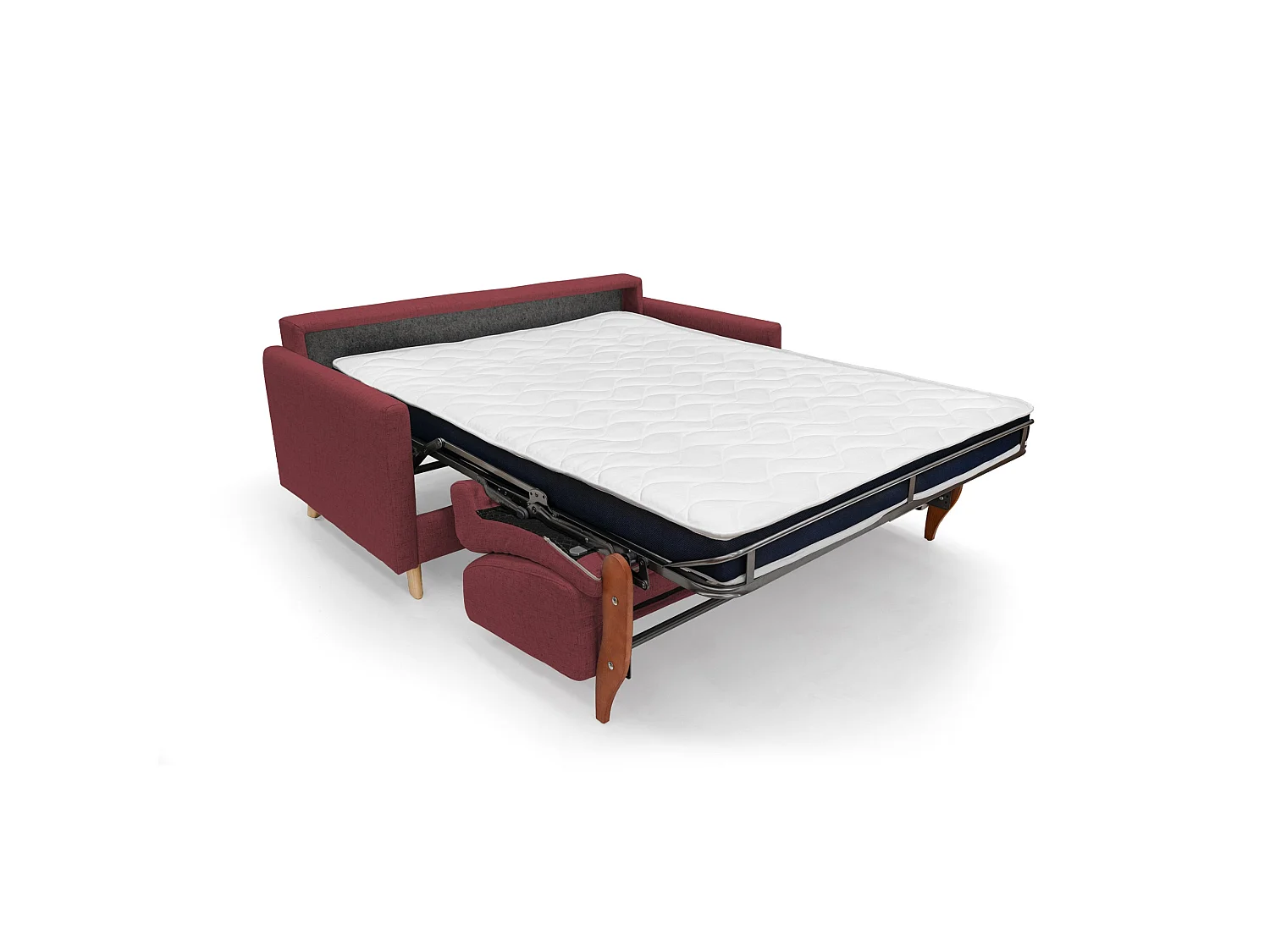 Edgar Sofá cama convertible en tela FELIS impermeable 180 cm (mat. 140x197) Rojo