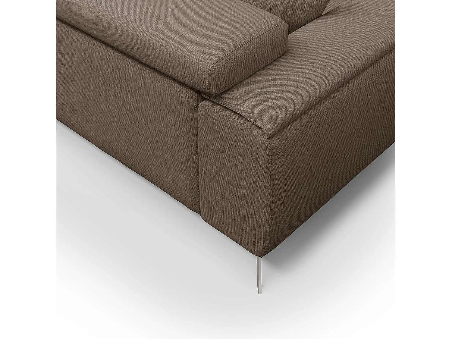 Fusion Sofa mit Schiebesitzen aus abwaschbarem Stoff T05 185 cm braun