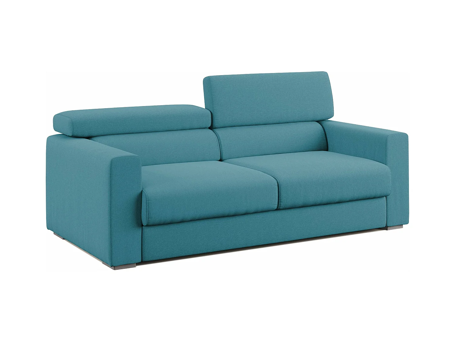 Dylan Canapé avec pouf amovible en tissu effet coton imperméable T13 158 cm bleu ciel